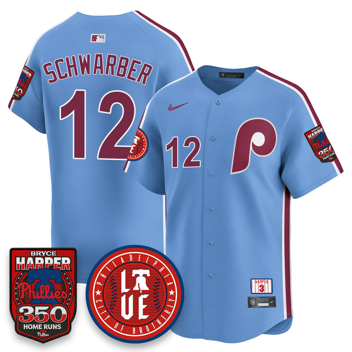 Bryce Harper PHI 350 Home Runs Jersey - All Stitched