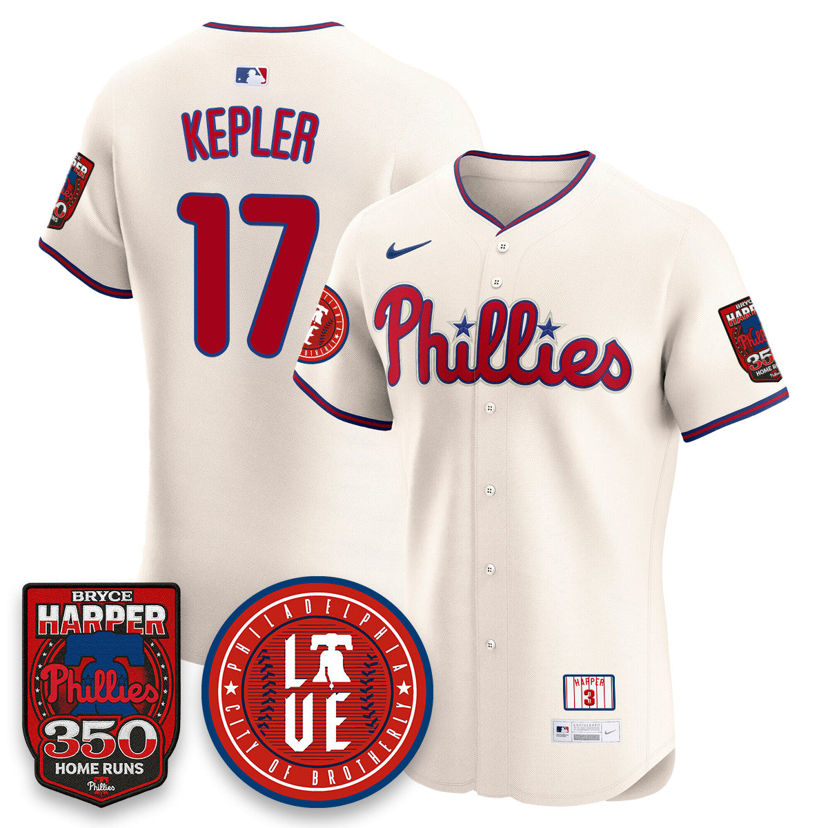 Bryce Harper PHI 350 Home Runs Jersey - All Stitched