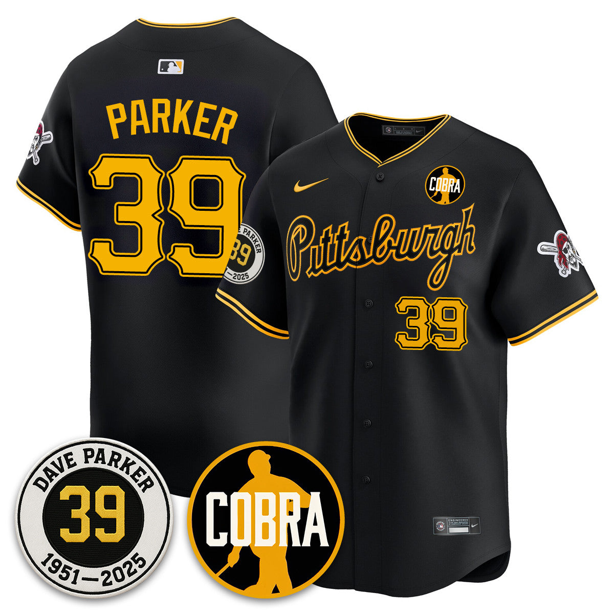 PIT Memories Dave Parker Jersey- “COBRA” Patch - All Stitched