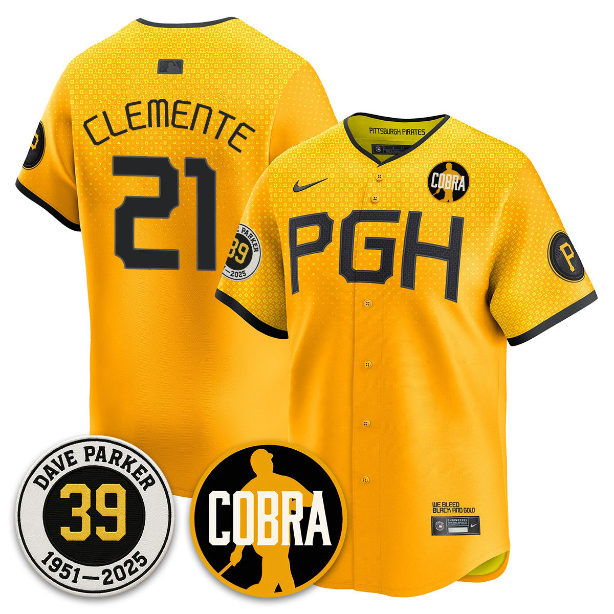 PIT Memories Dave Parker Jersey- “COBRA” Patch - All Stitched