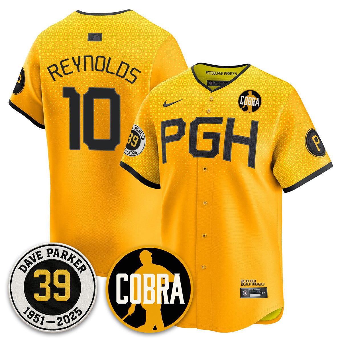 PIT Memories Dave Parker Jersey- “COBRA” Patch - All Stitched