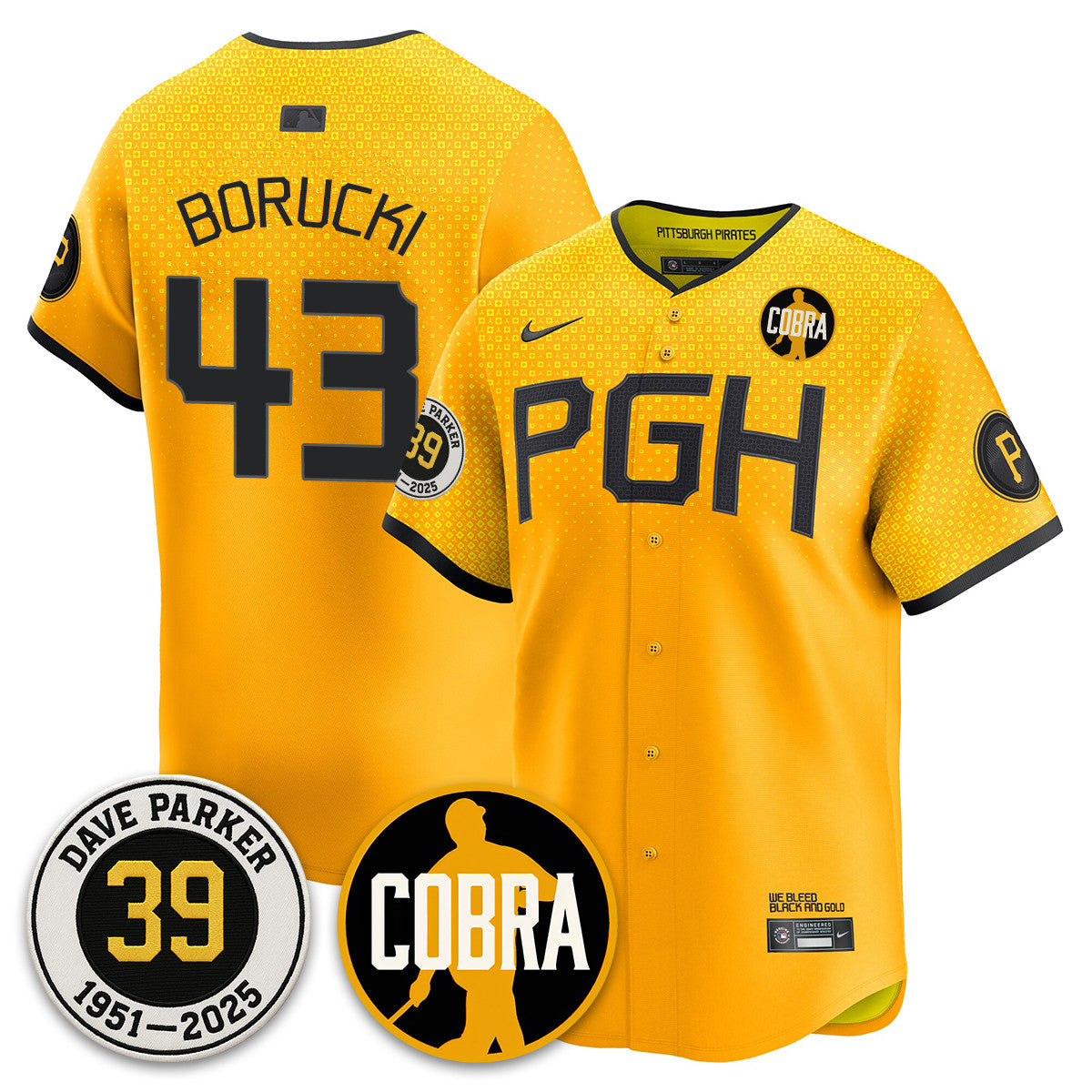 PIT Memories Dave Parker Jersey- “COBRA” Patch - All Stitched