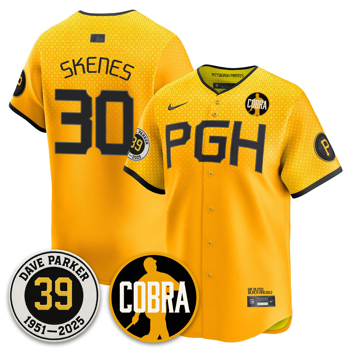 PIT Memories Dave Parker Jersey- “COBRA” Patch - All Stitched