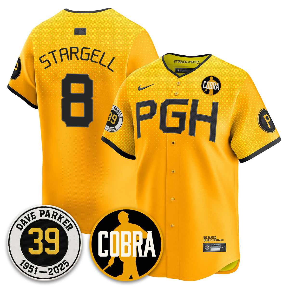 PIT Memories Dave Parker Jersey- “COBRA” Patch - All Stitched