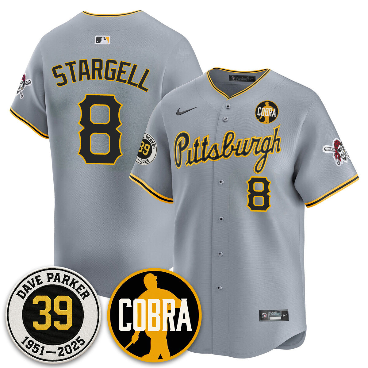 PIT Memories Dave Parker Jersey- “COBRA” Patch - All Stitched