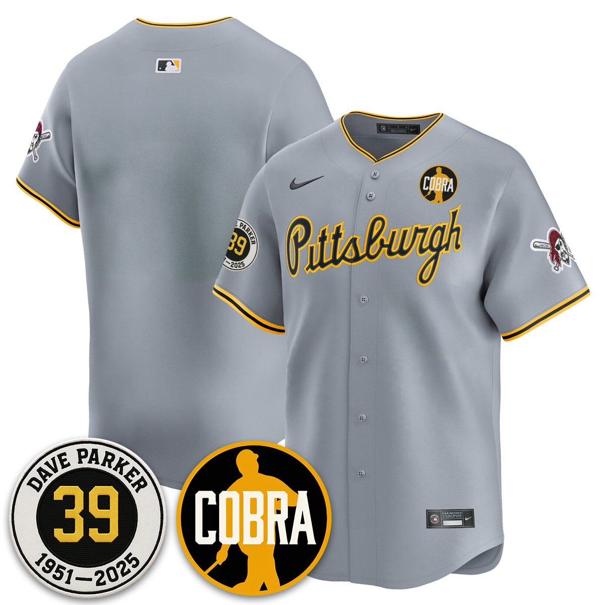 PIT Memories Dave Parker Jersey- “COBRA” Patch - All Stitched