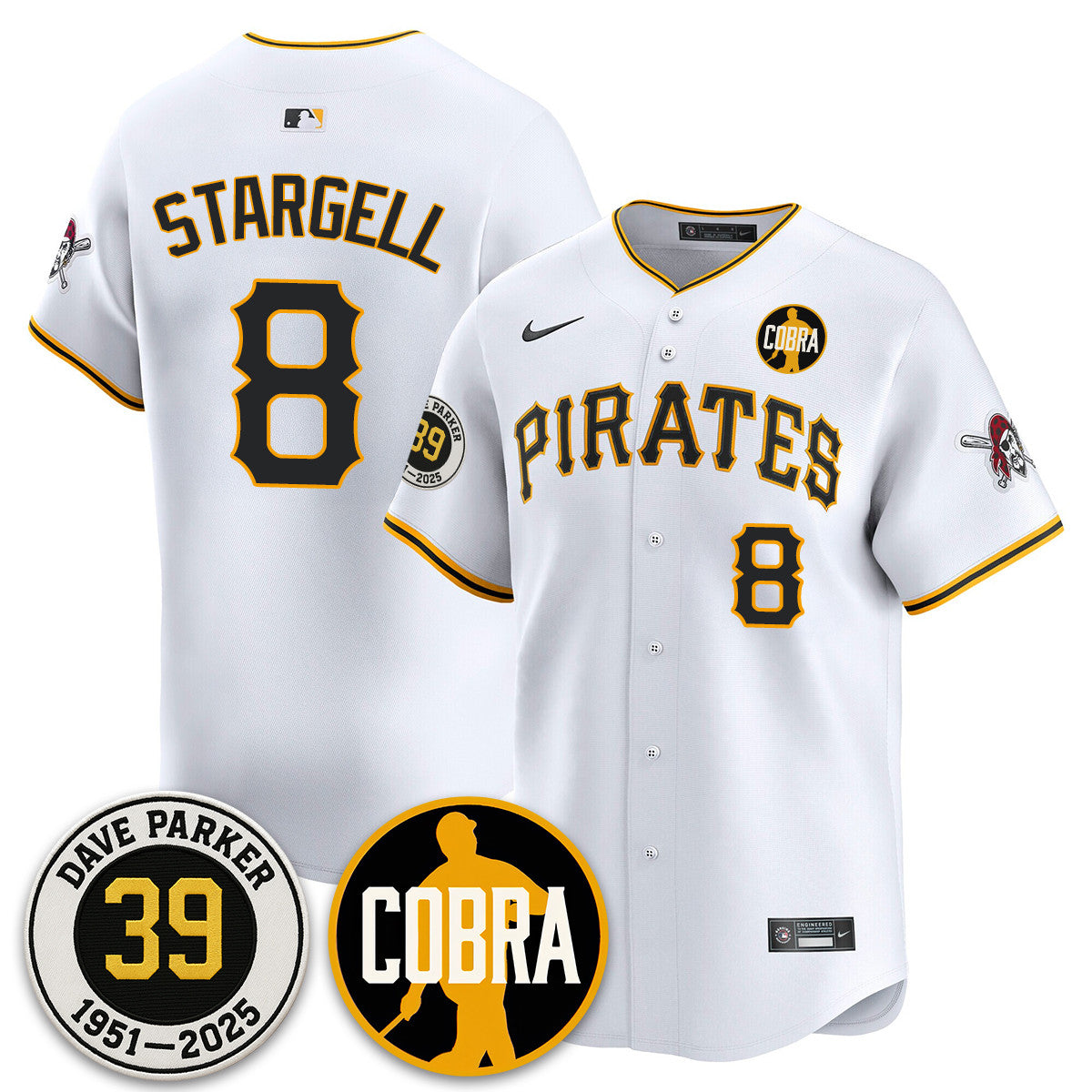 PIT Memories Dave Parker Jersey- “COBRA” Patch - All Stitched
