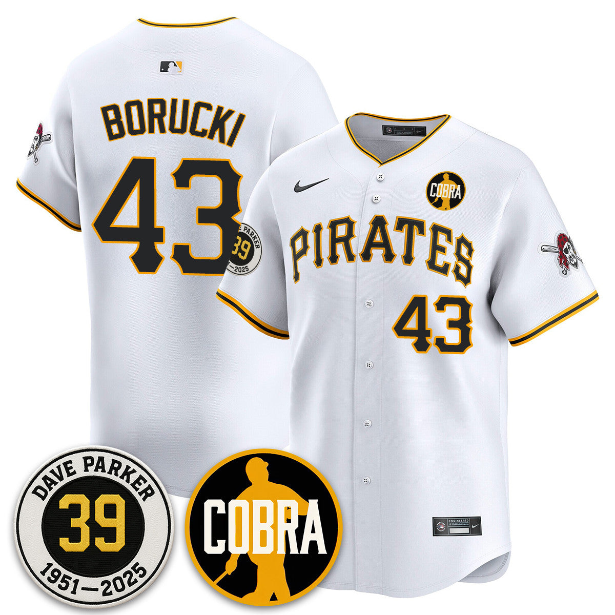 PIT Memories Dave Parker Jersey- “COBRA” Patch - All Stitched