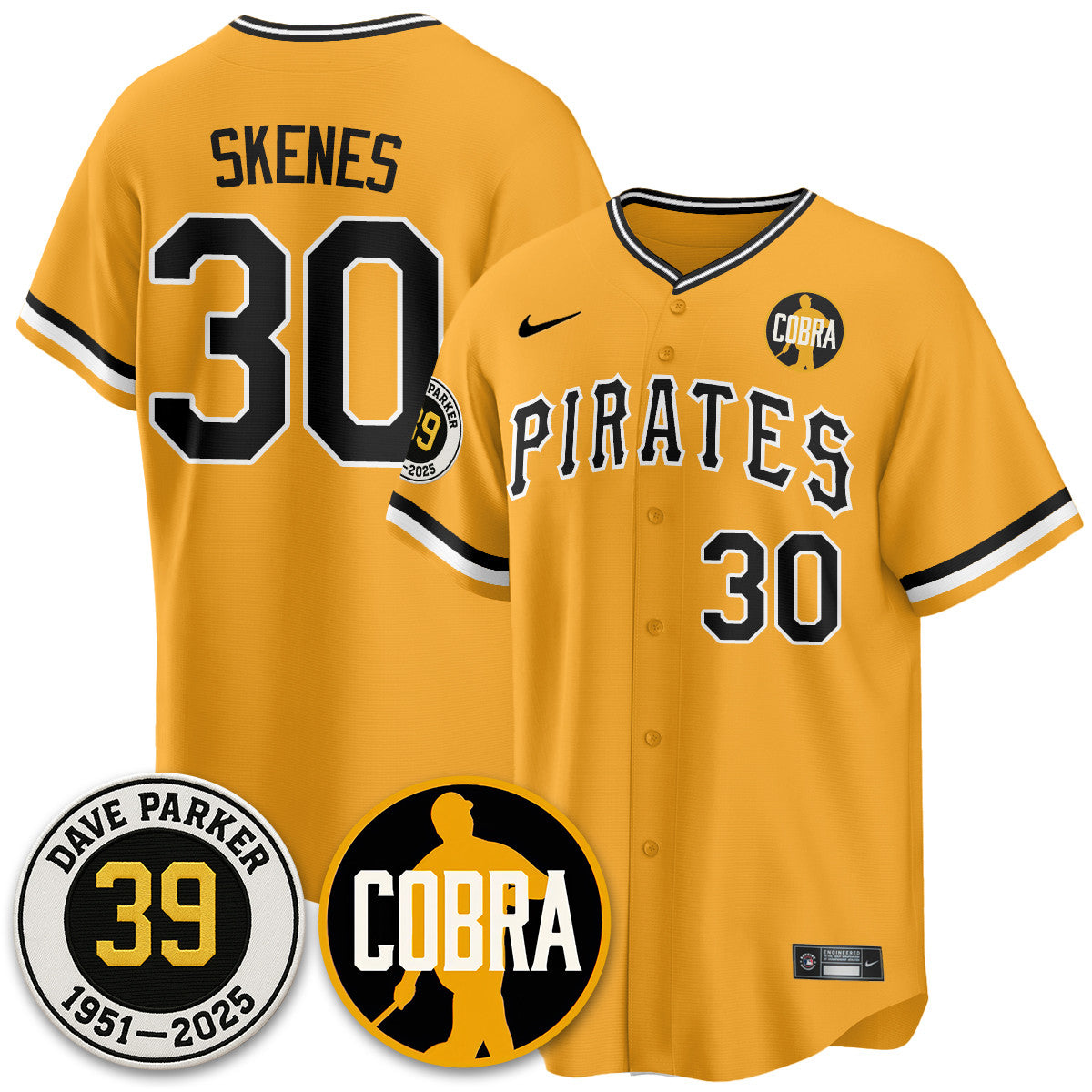 PIT Memories Dave Parker Jersey- “COBRA” Patch - All Stitched