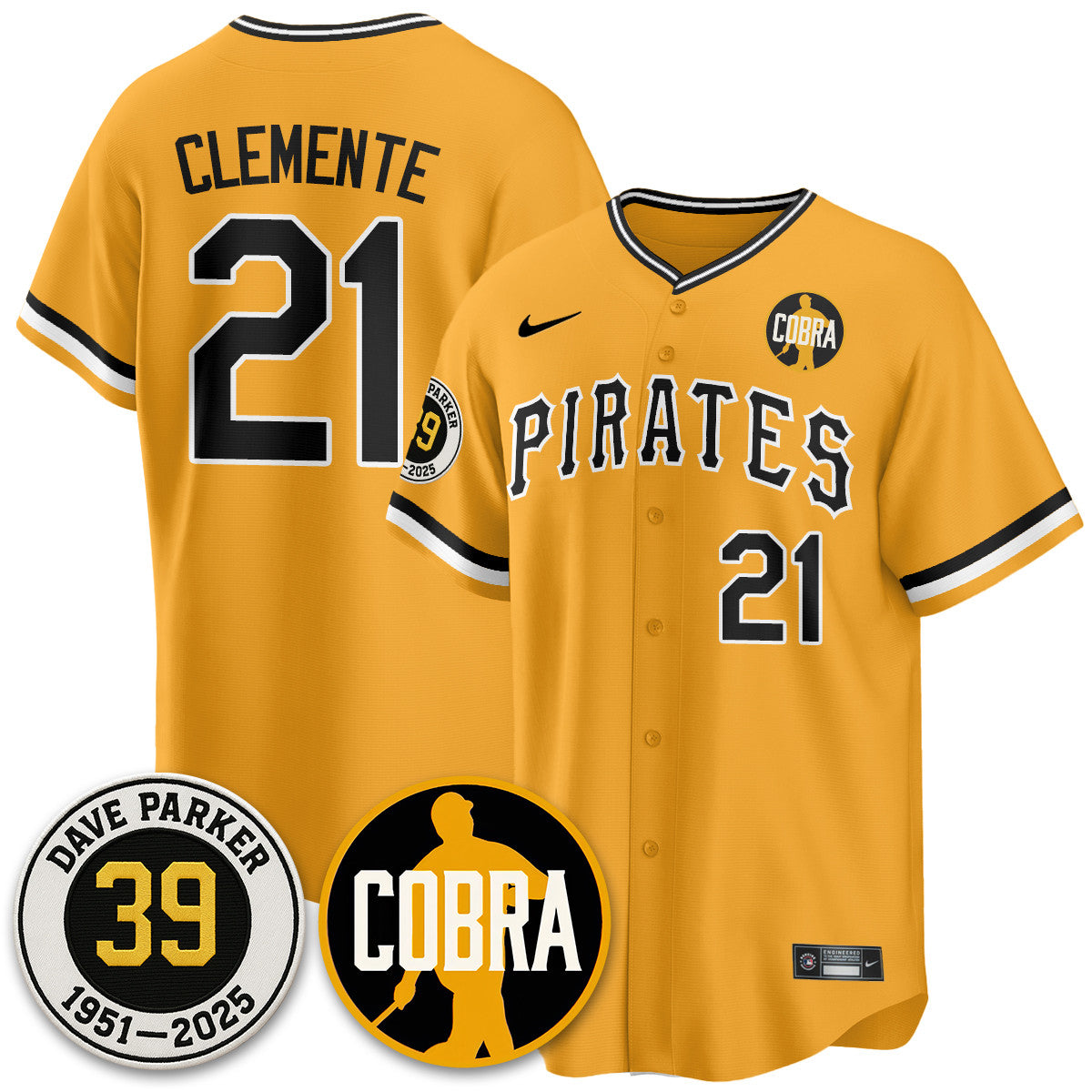 PIT Memories Dave Parker Jersey- “COBRA” Patch - All Stitched