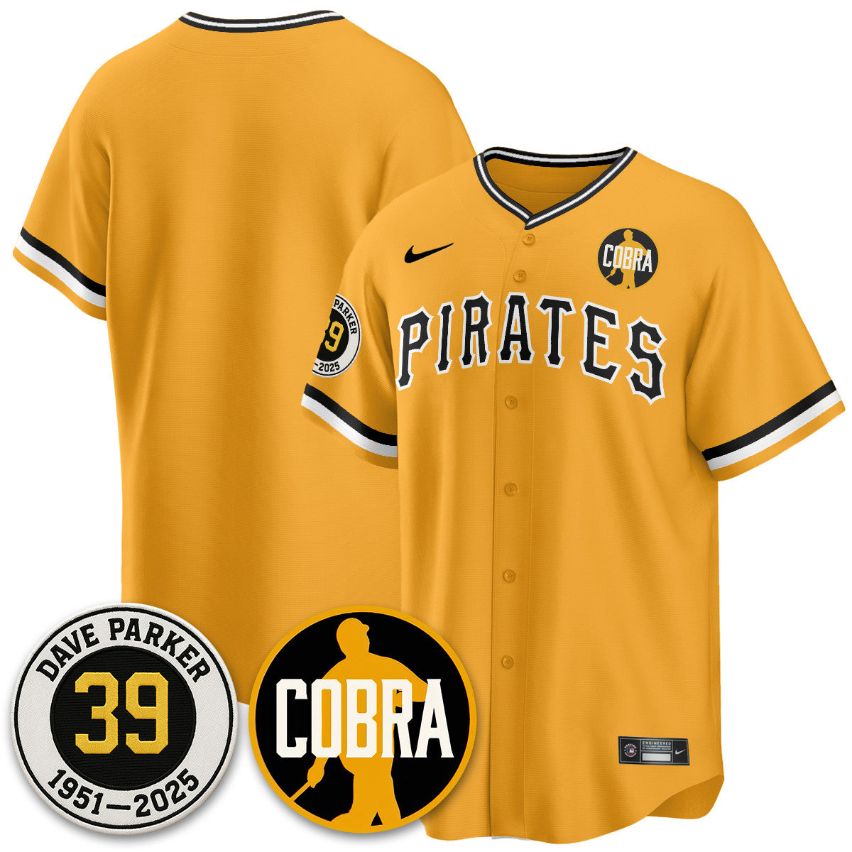 PIT Memories Dave Parker Jersey- “COBRA” Patch - All Stitched