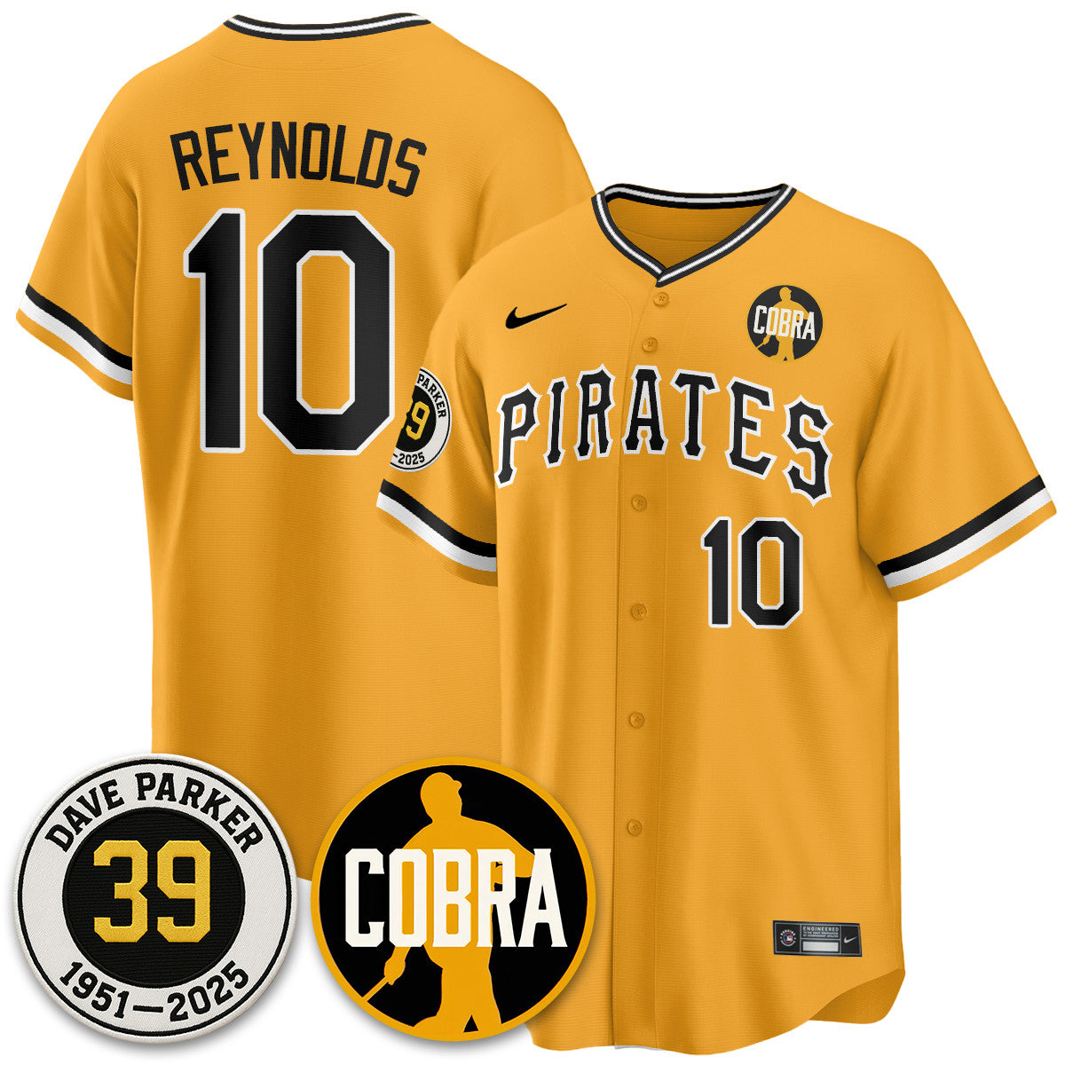 PIT Memories Dave Parker Jersey- “COBRA” Patch - All Stitched