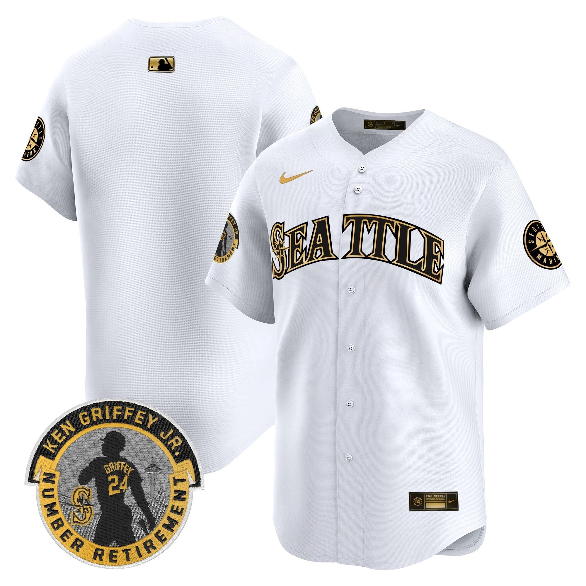 SEA 2025 Ken Griffey Jr. Patch Vapor Premier Limited Jersey - All Stitched