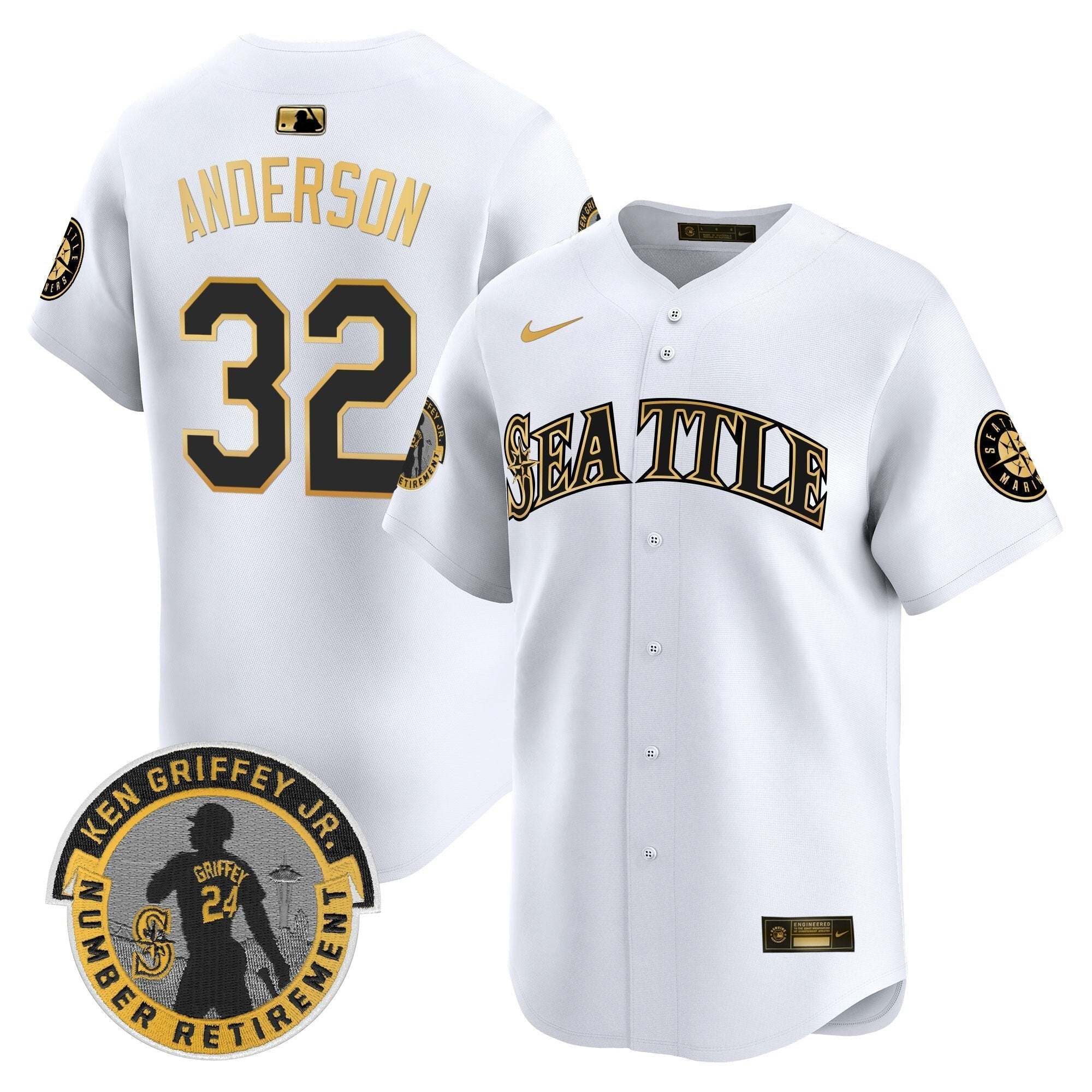 SEA 2025 Ken Griffey Jr. Patch Vapor Premier Limited Jersey - All Stitched