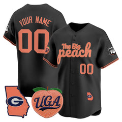 UGA The Big Peach Vapor Baseball Custom Jersey - All stitched