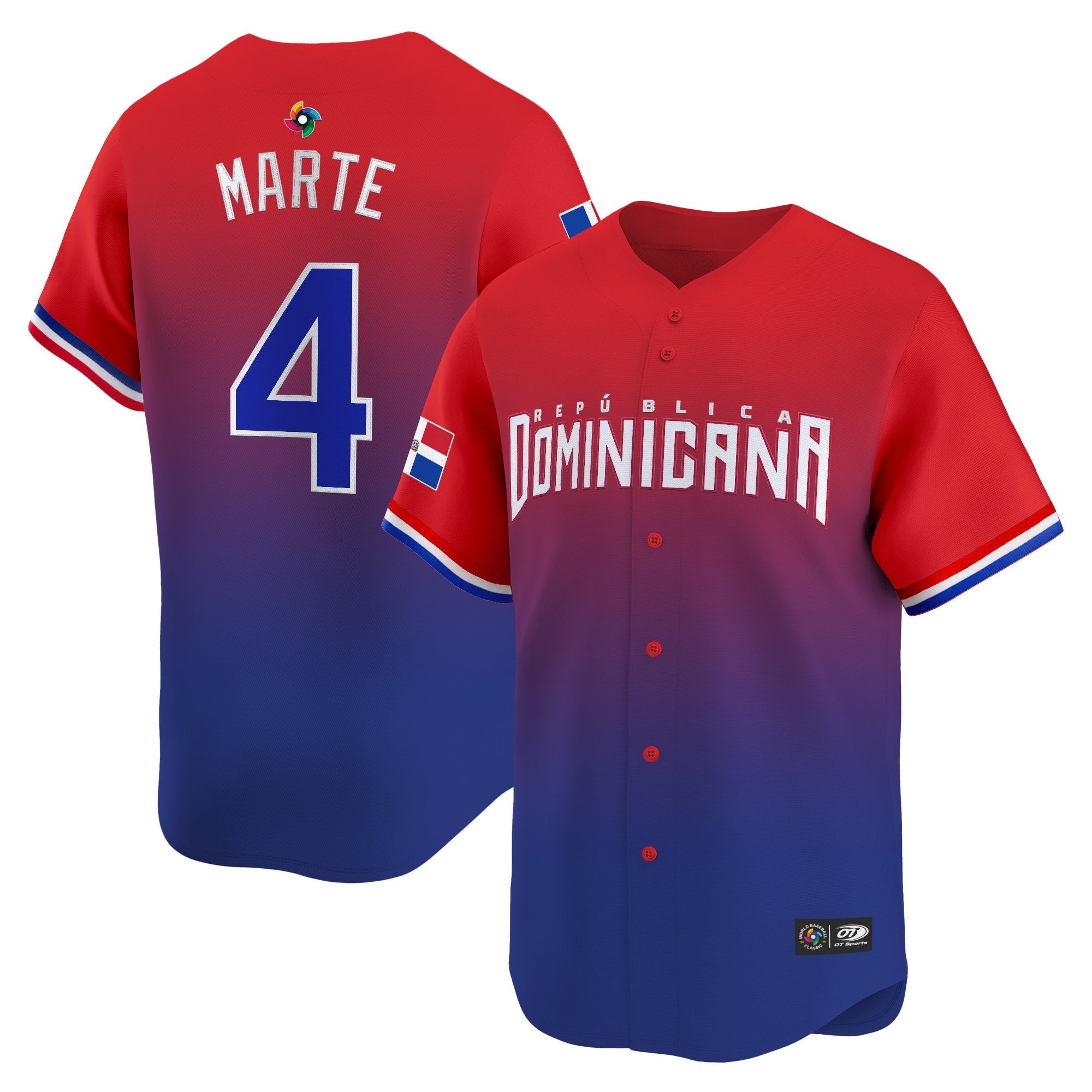 Team Dominican Republic World Baseball Classic Vapor Premier Jersey - 2026 Roster - All Stitched