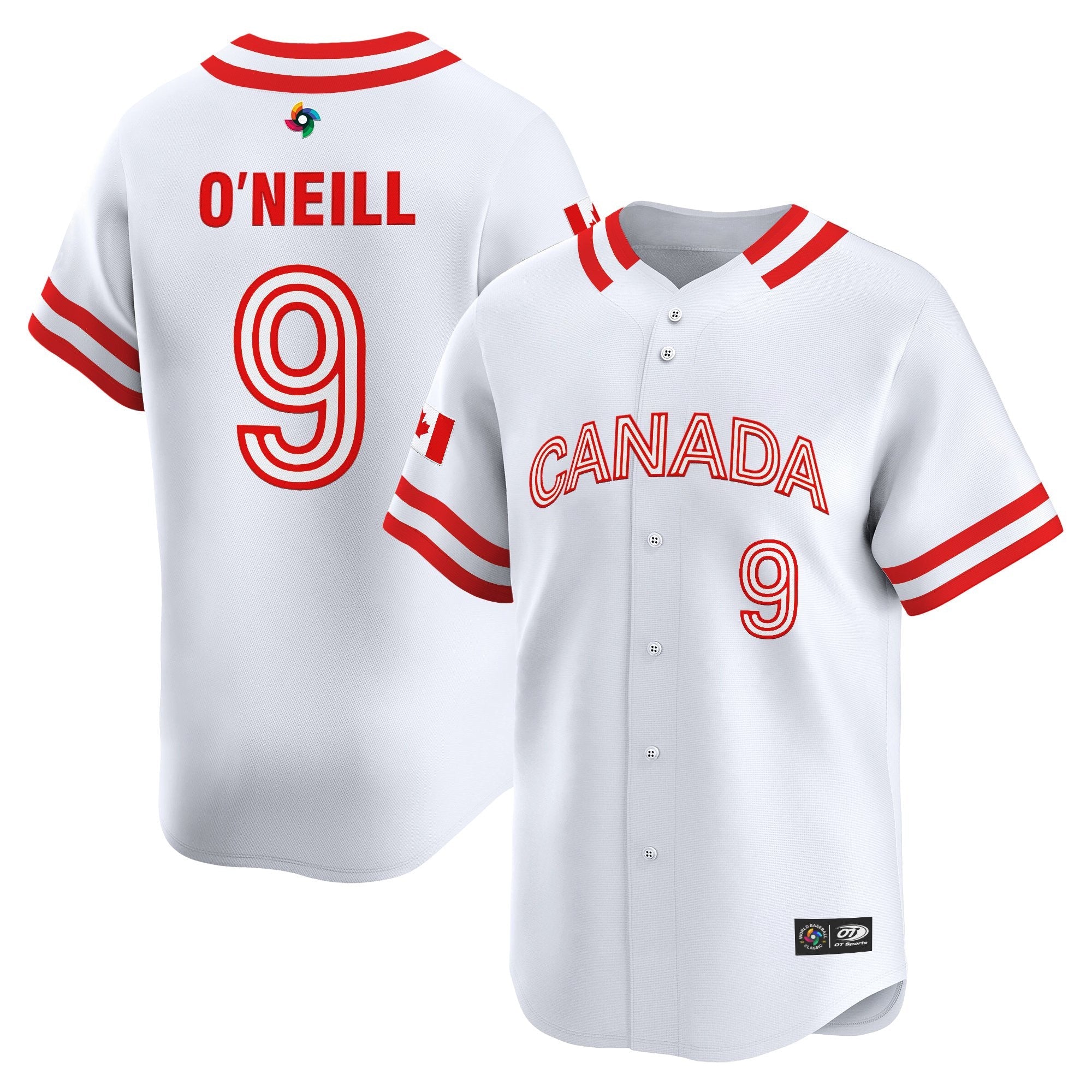 Team Canada World Baseball Classic Vapor Premier Jersey - 2026 Roster (Projected Number) - All Stitched