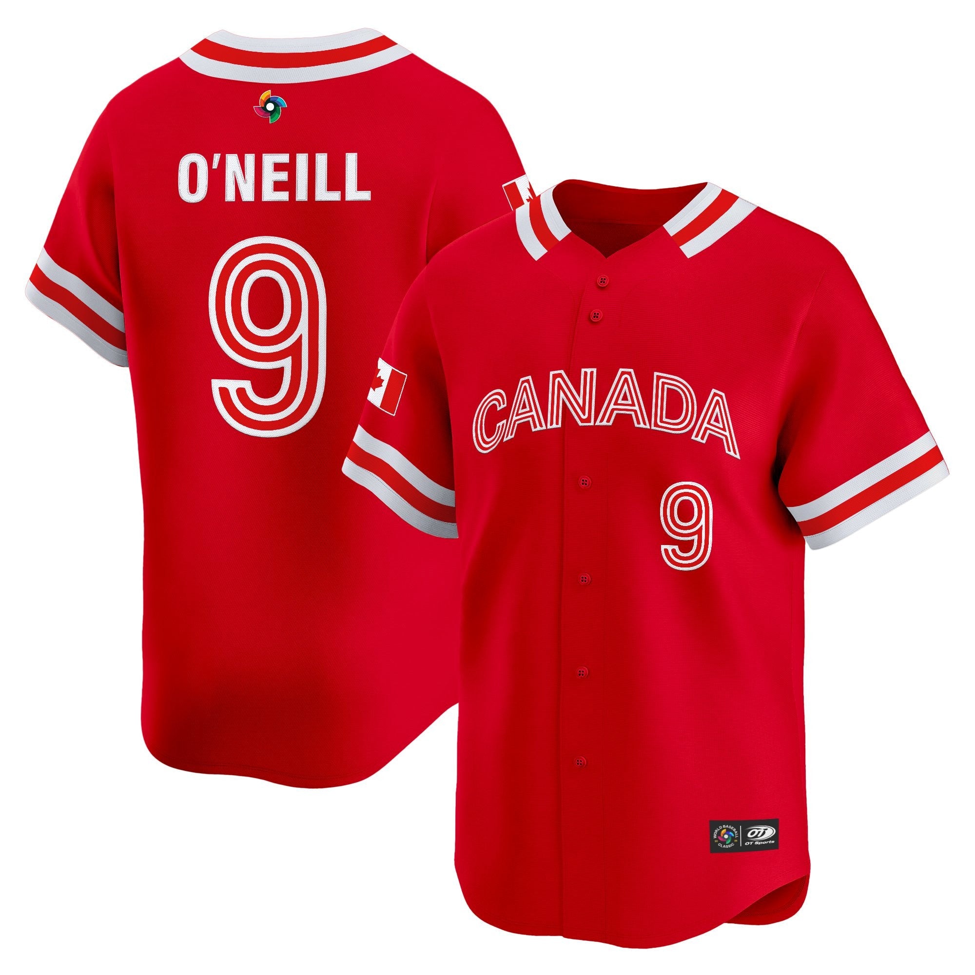 Team Canada World Baseball Classic Vapor Premier Jersey - 2026 Roster (Projected Number) - All Stitched