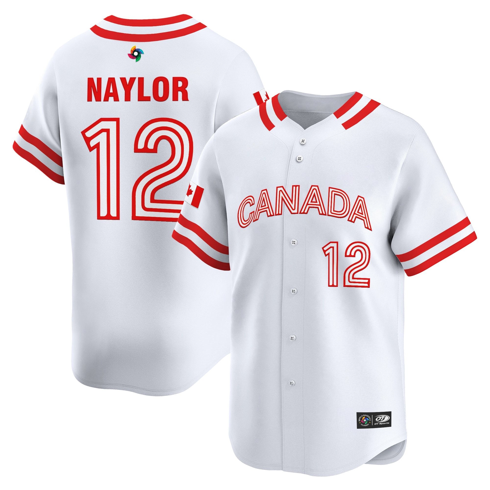 Team Canada World Baseball Classic Vapor Premier Jersey - 2026 Roster (Projected Number) - All Stitched