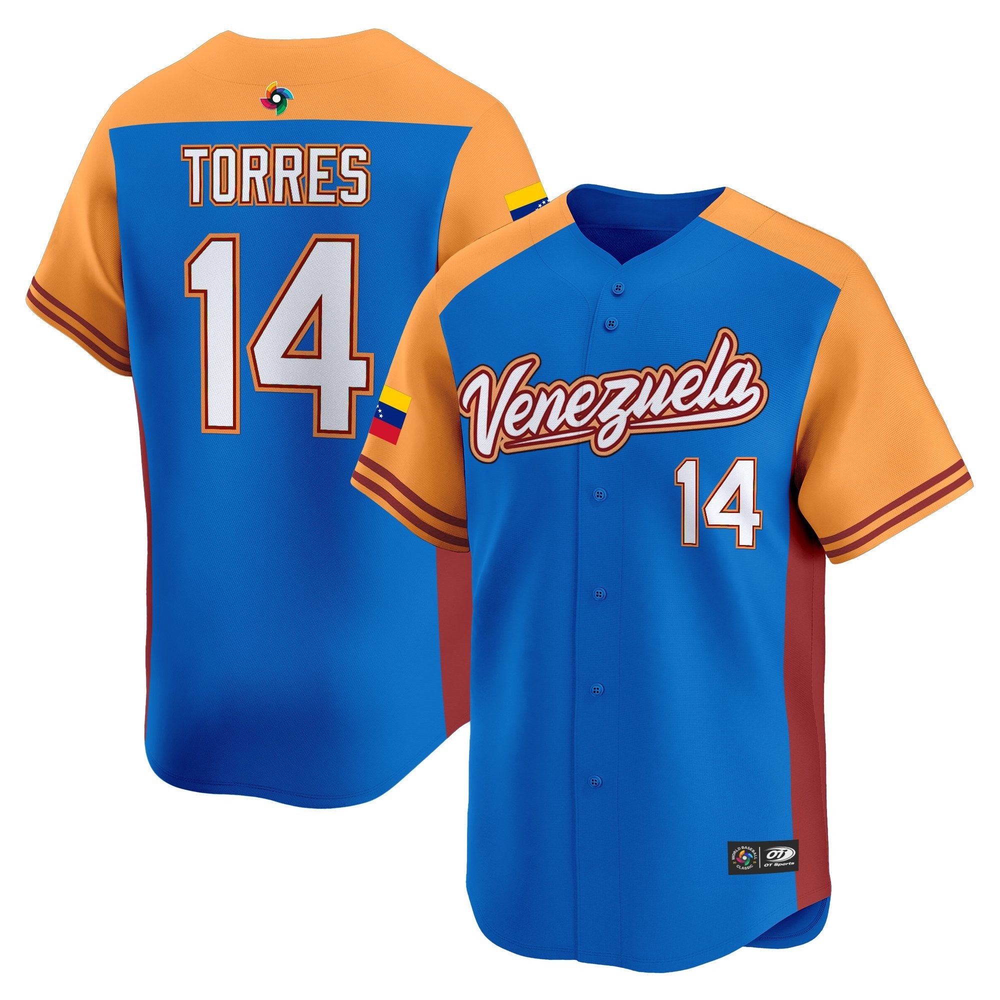 Team Venezuela World Baseball Classic Vapor Premier Jersey - 2026 Roster - All Stitched
