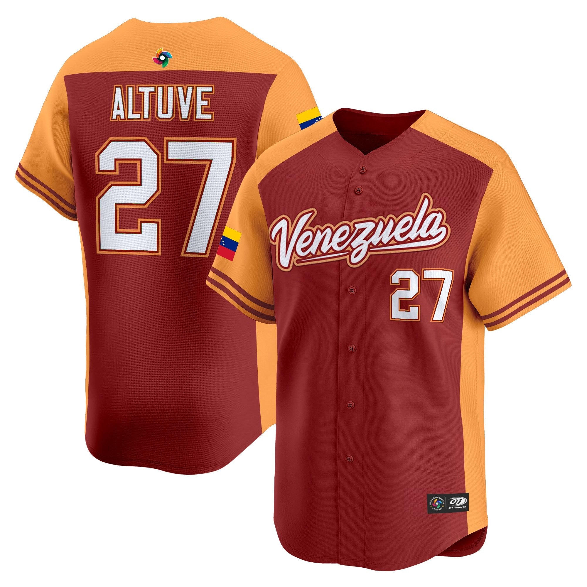 Team Venezuela World Baseball Classic Vapor Premier Jersey - 2026 Roster - All Stitched