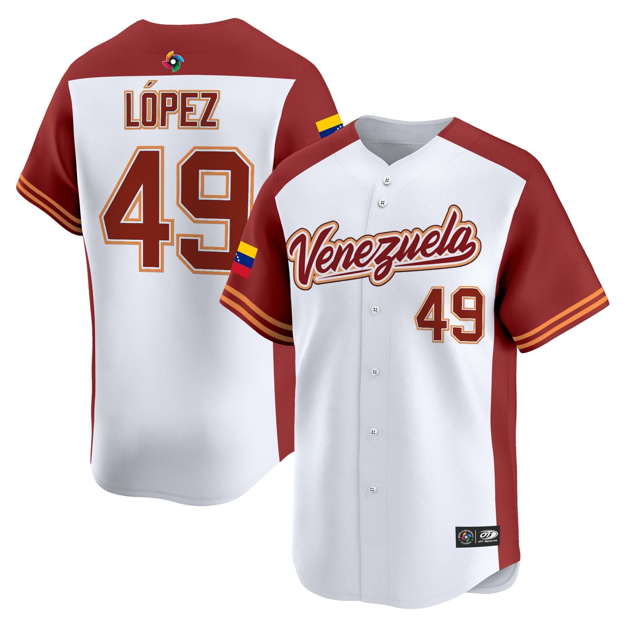 Team Venezuela World Baseball Classic Vapor Premier Jersey - 2026 Roster - All Stitched