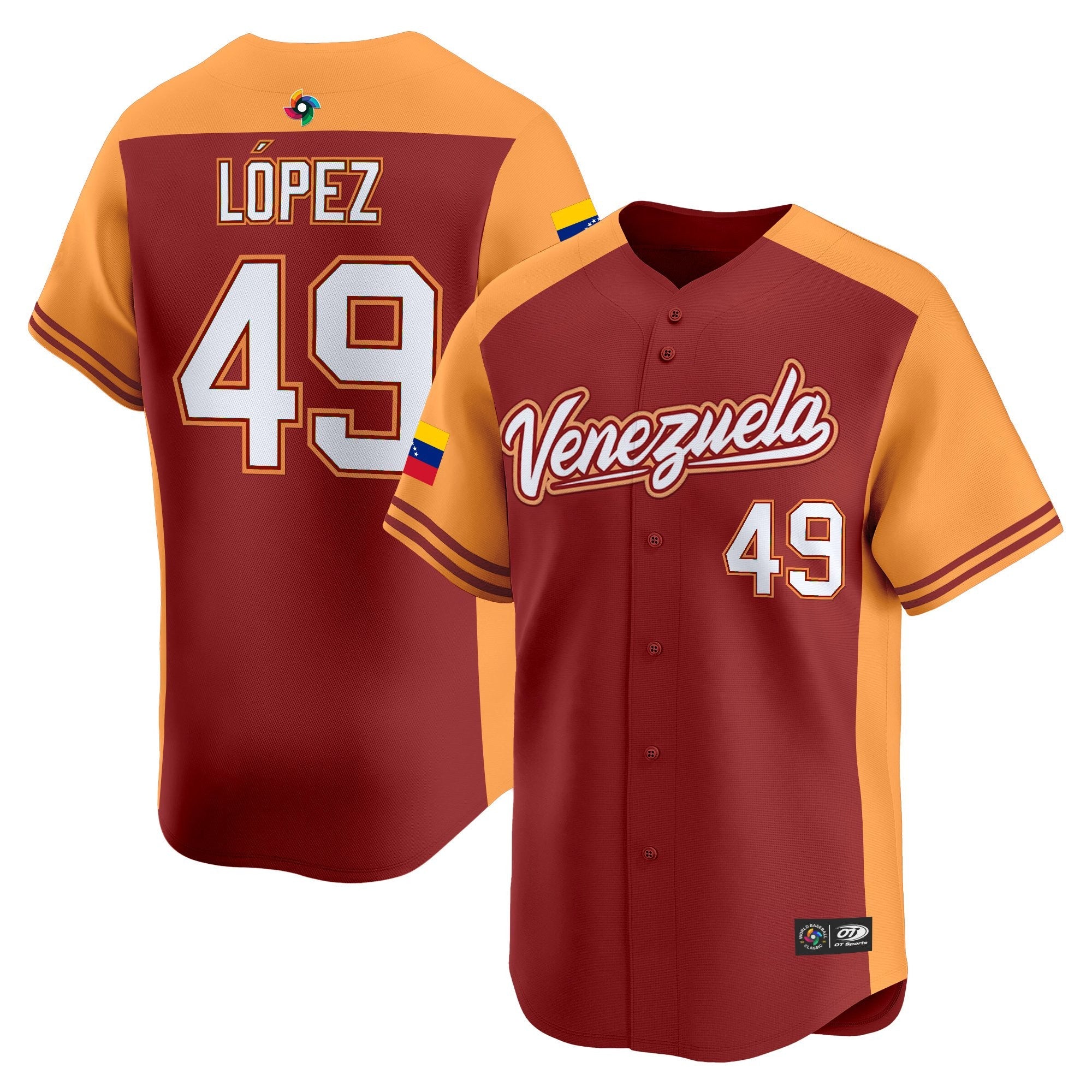 Team Venezuela World Baseball Classic Vapor Premier Jersey - 2026 Roster - All Stitched