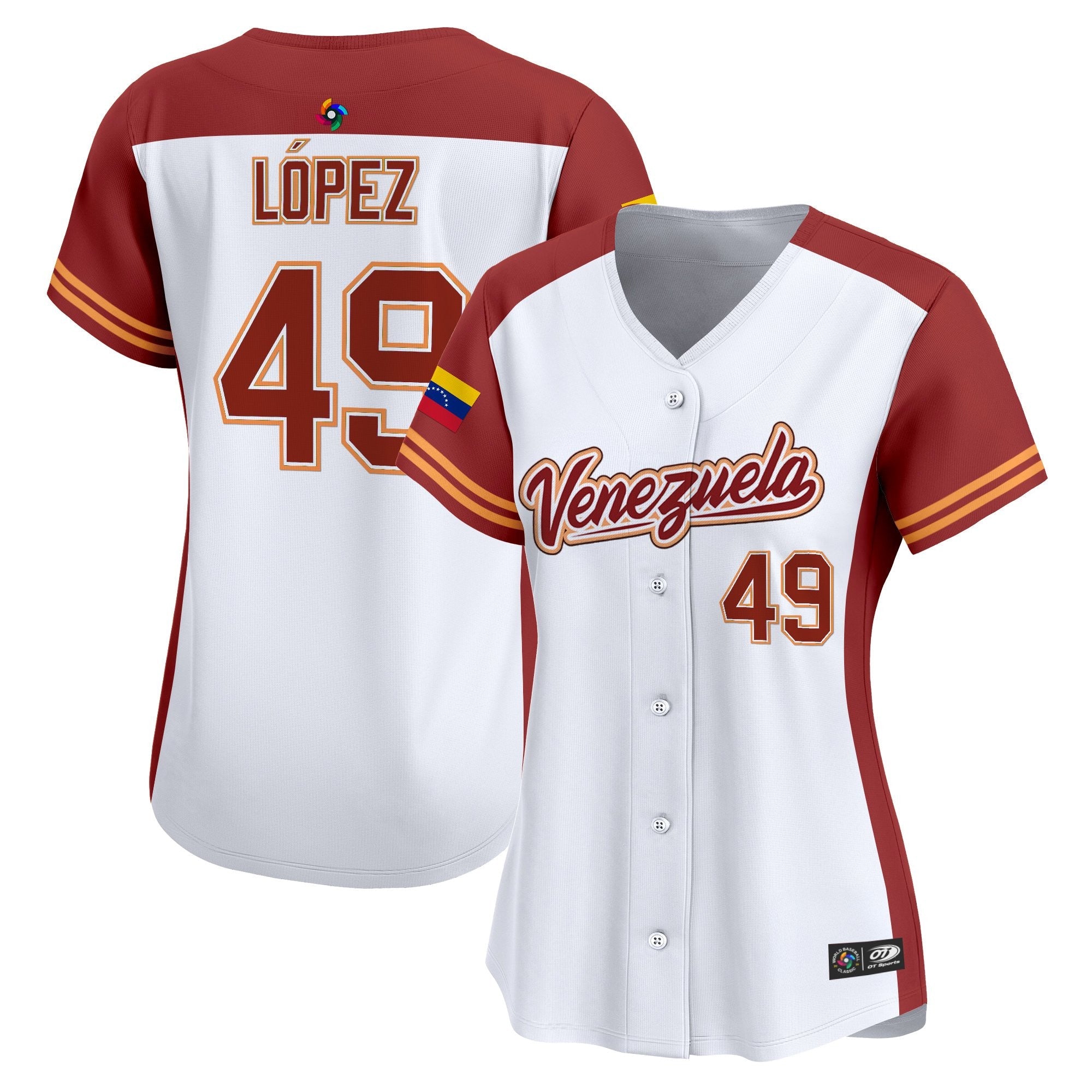 Women's Team Venezuela World Baseball Classic Vapor Premier Jersey - 2026 Roster - All Stitched