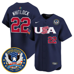 Team USA World Baseball Classic United States 250th Anniversary Patch Vapor Premier Jersey - 2026 Roster - All Stitched