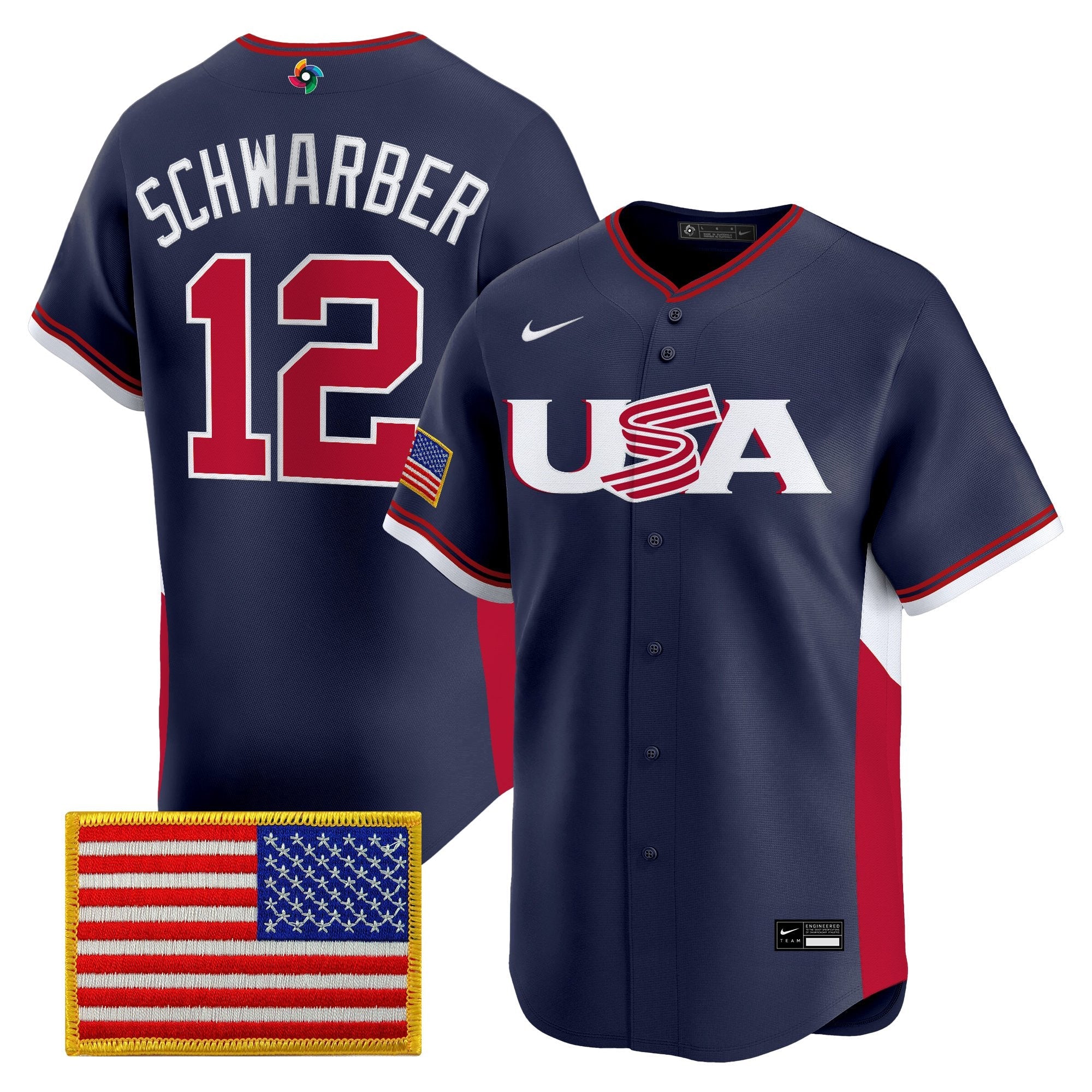 Team USA World Baseball Classic Vapor Premier Jersey - 2026 Roster - All Stitched