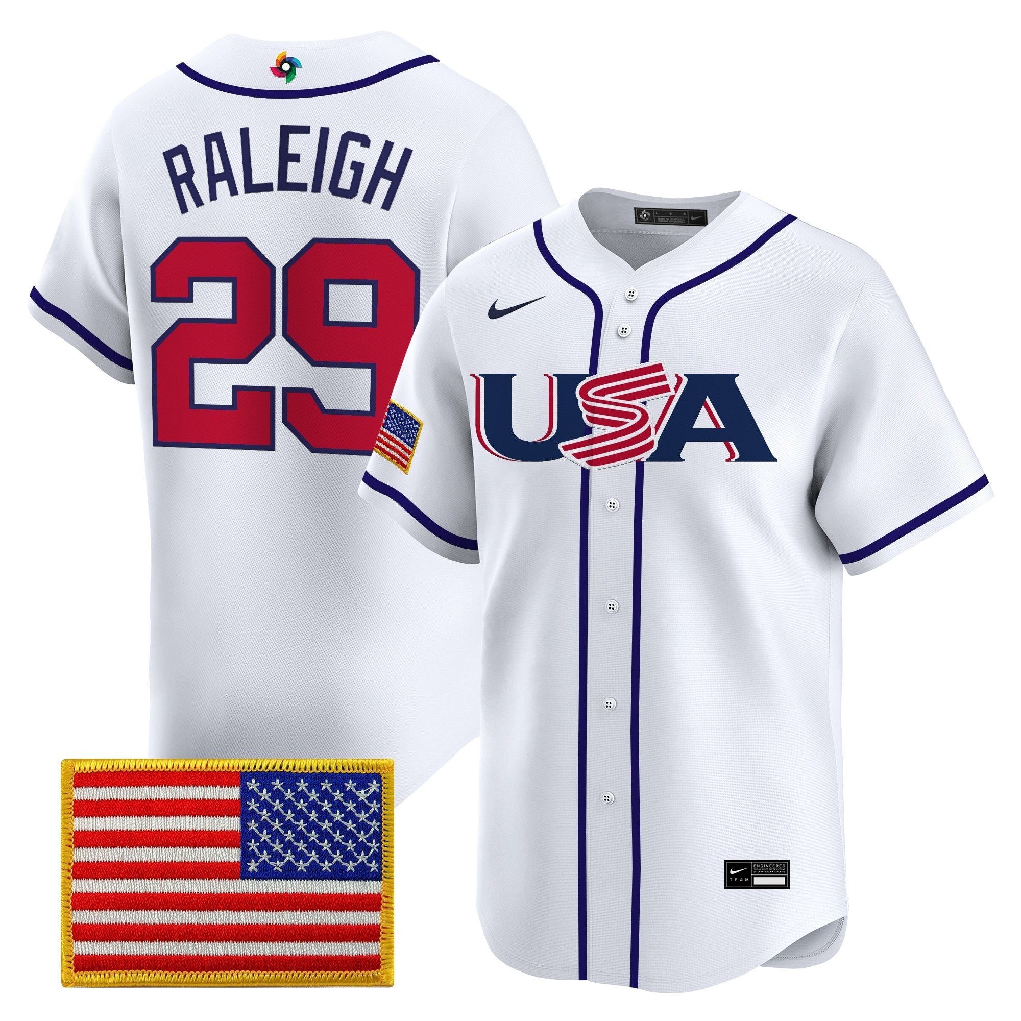 Team USA World Baseball Classic Vapor Premier Jersey - 2026 Roster - All Stitched