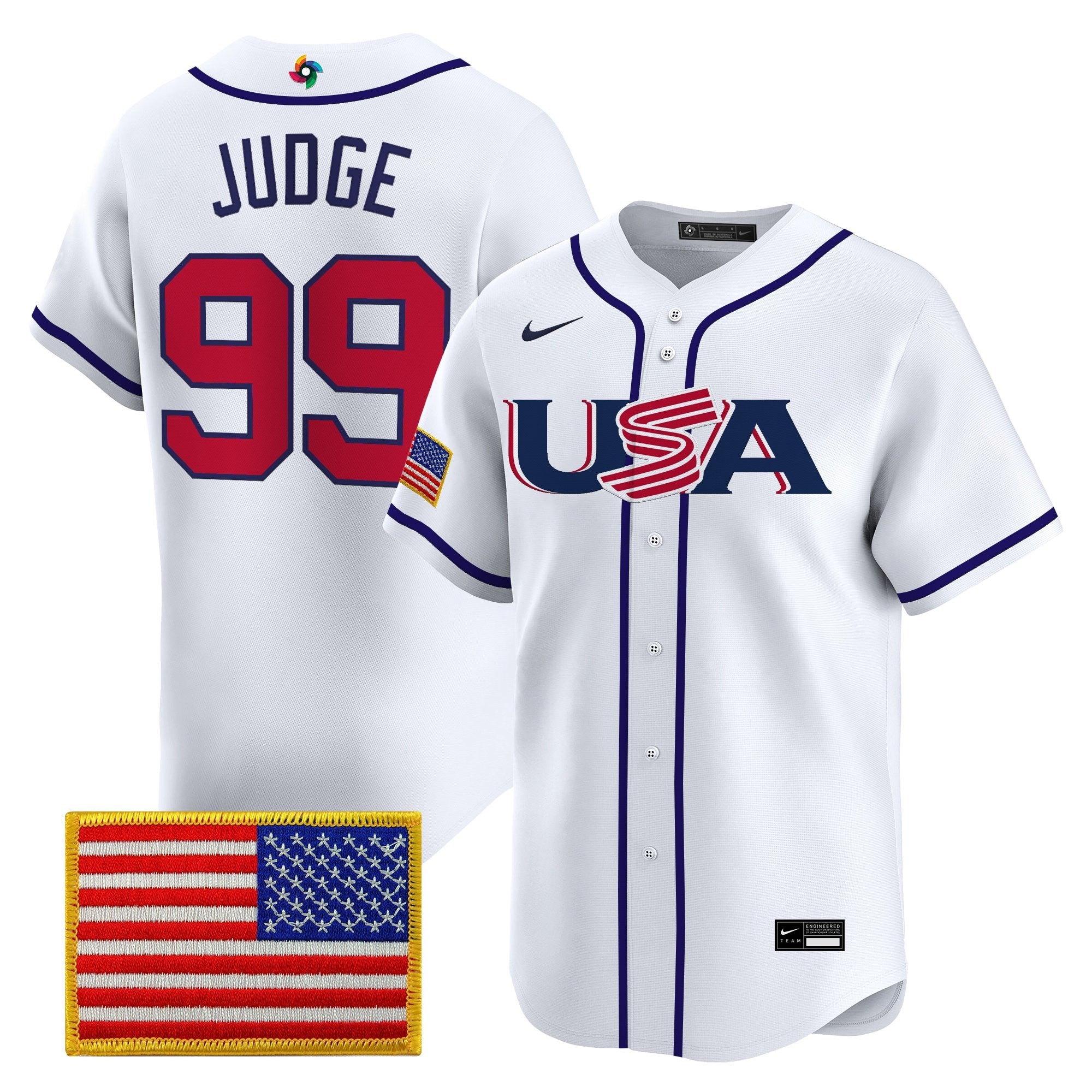 Team USA World Baseball Classic Vapor Premier Jersey - 2026 Roster - All Stitched