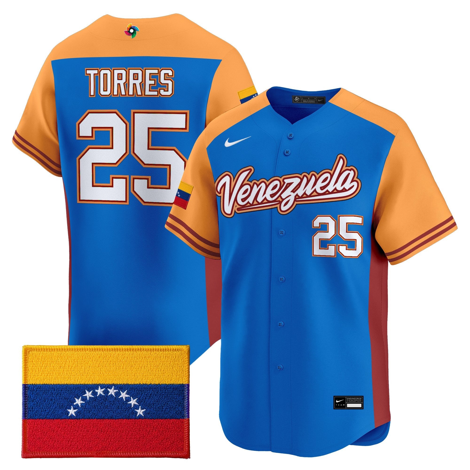 Team Venezuela World Baseball Classic Vapor Premier Jersey - 2026 Roster - All Stitched