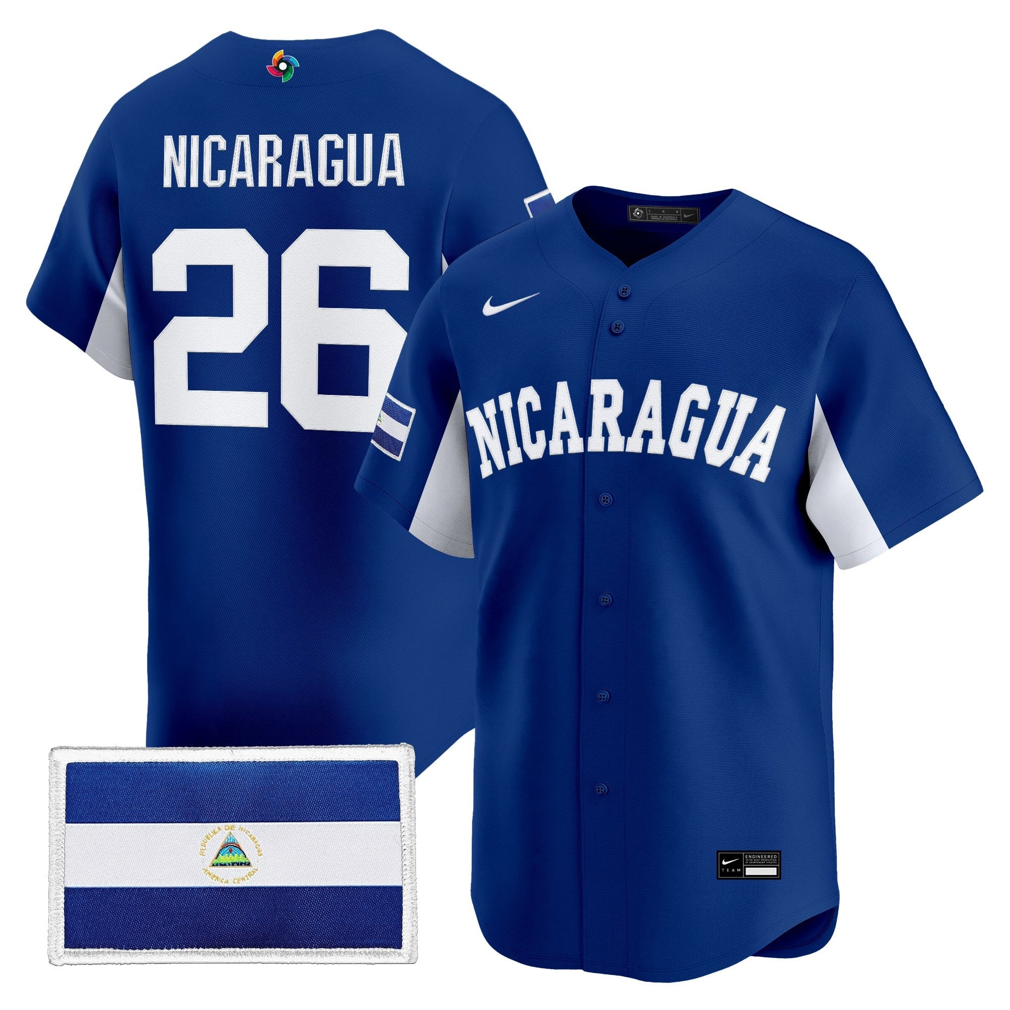 Team Nicaragua 2026 World Baseball Classic Vapor Premier Jersey - All Stitched