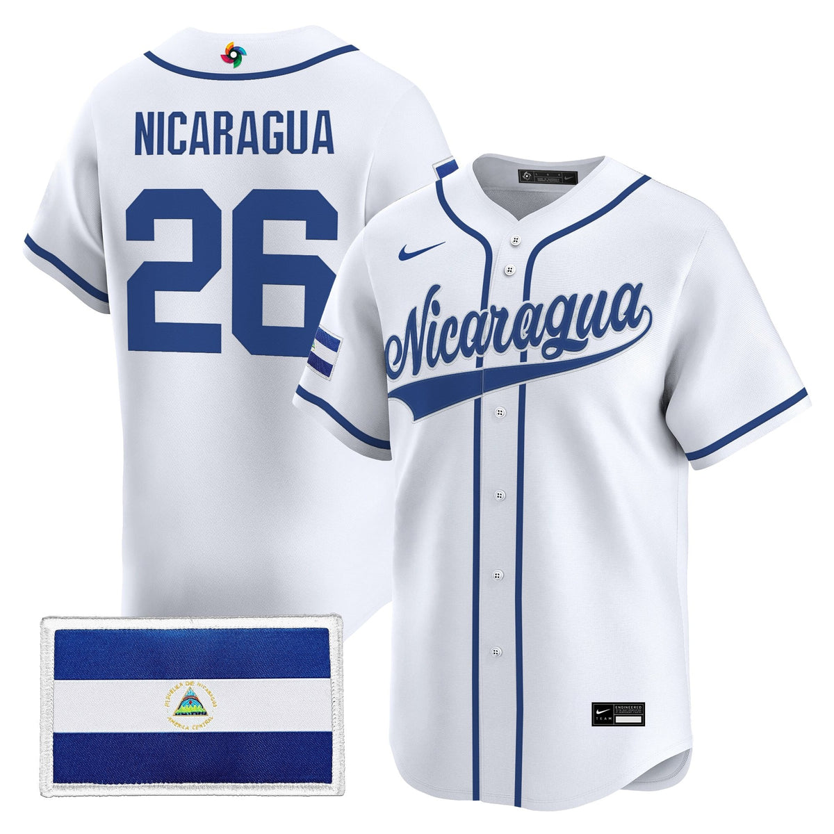 Team Nicaragua 2026 World Baseball Classic Vapor Premier Jersey - All Stitched
