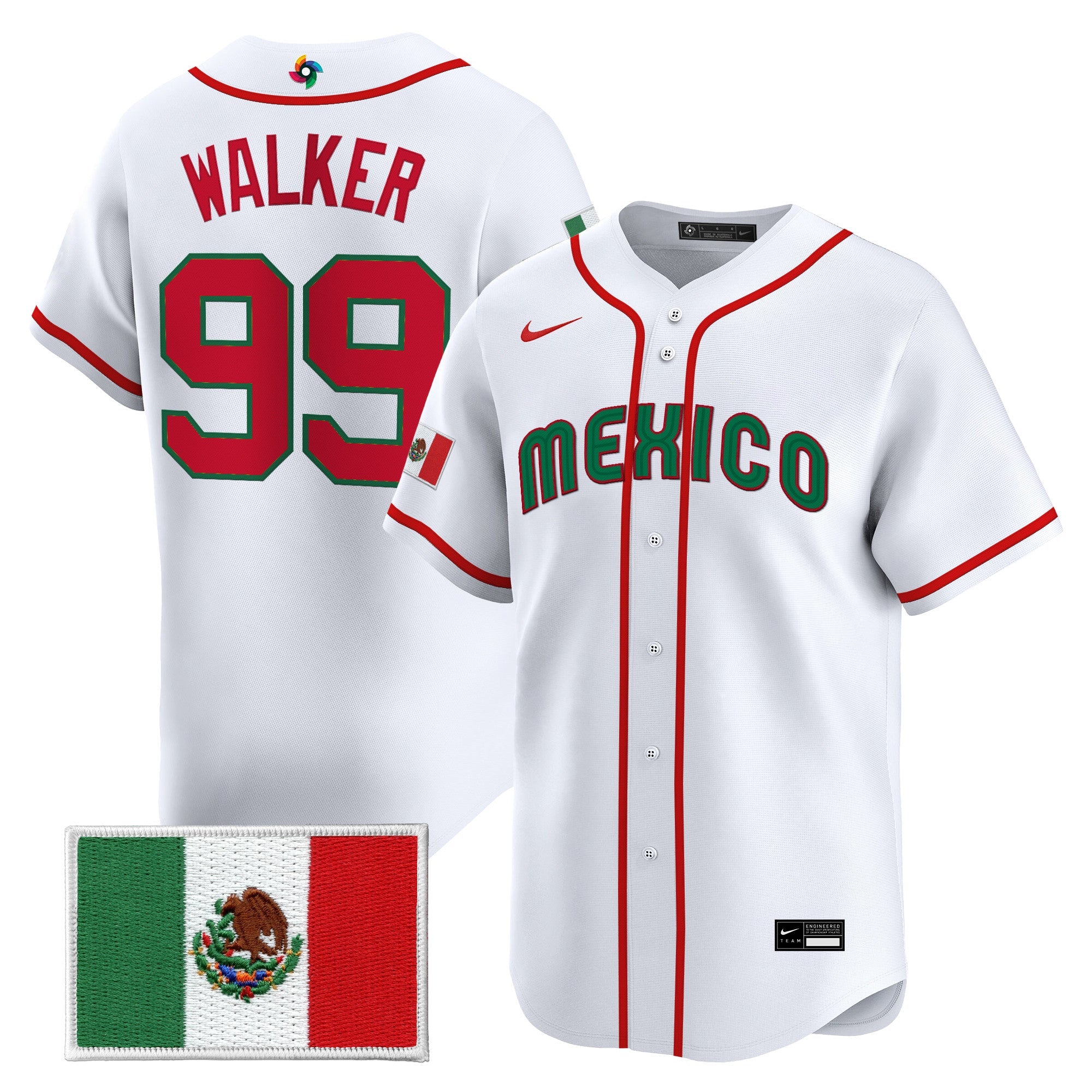 Team Mexico World Baseball Classic Vapor Premier Jersey - 2026 Roster - All Stitched