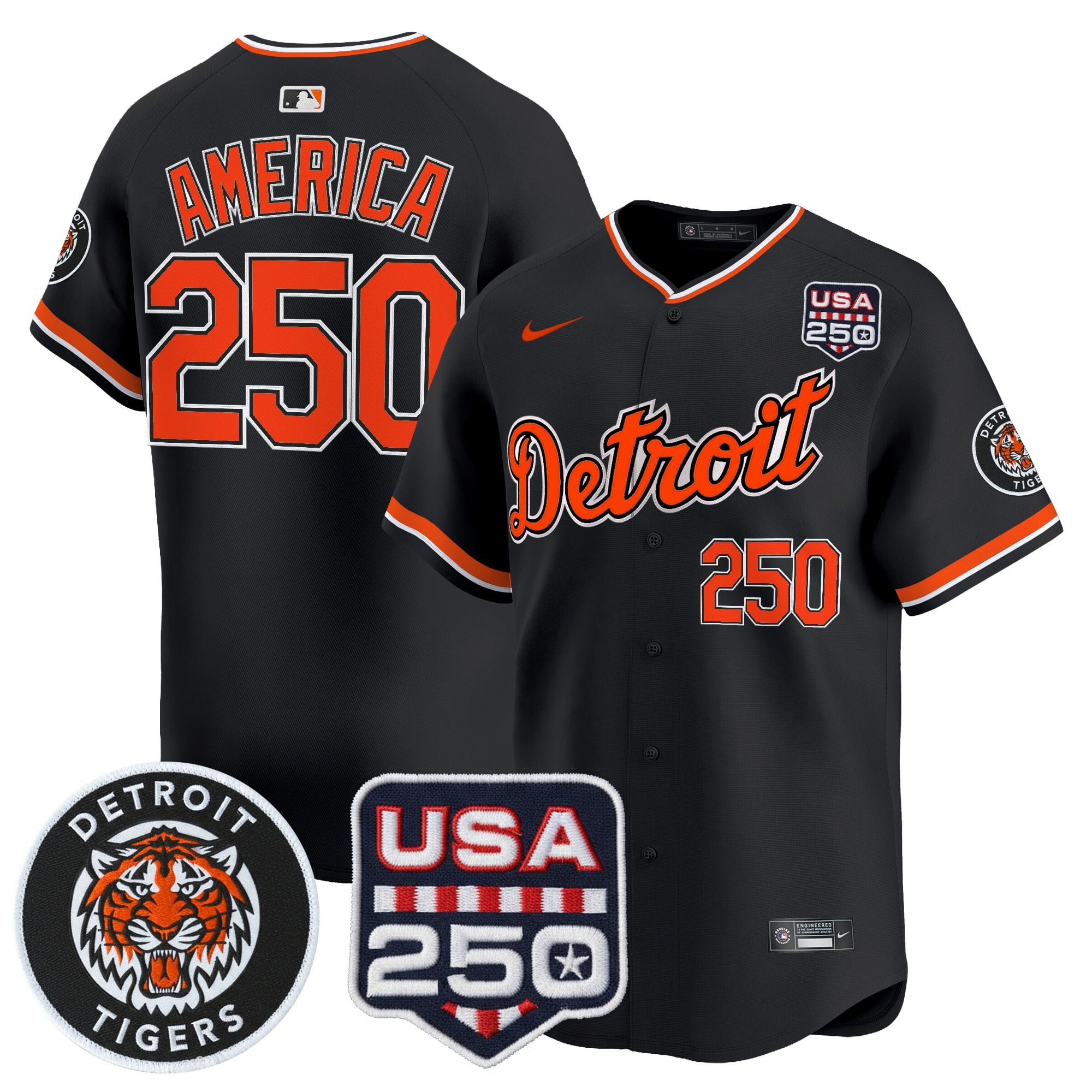 DET 2026 Alternate Vapor Premier Limited Jersey - 250America Patch - All Stitched
