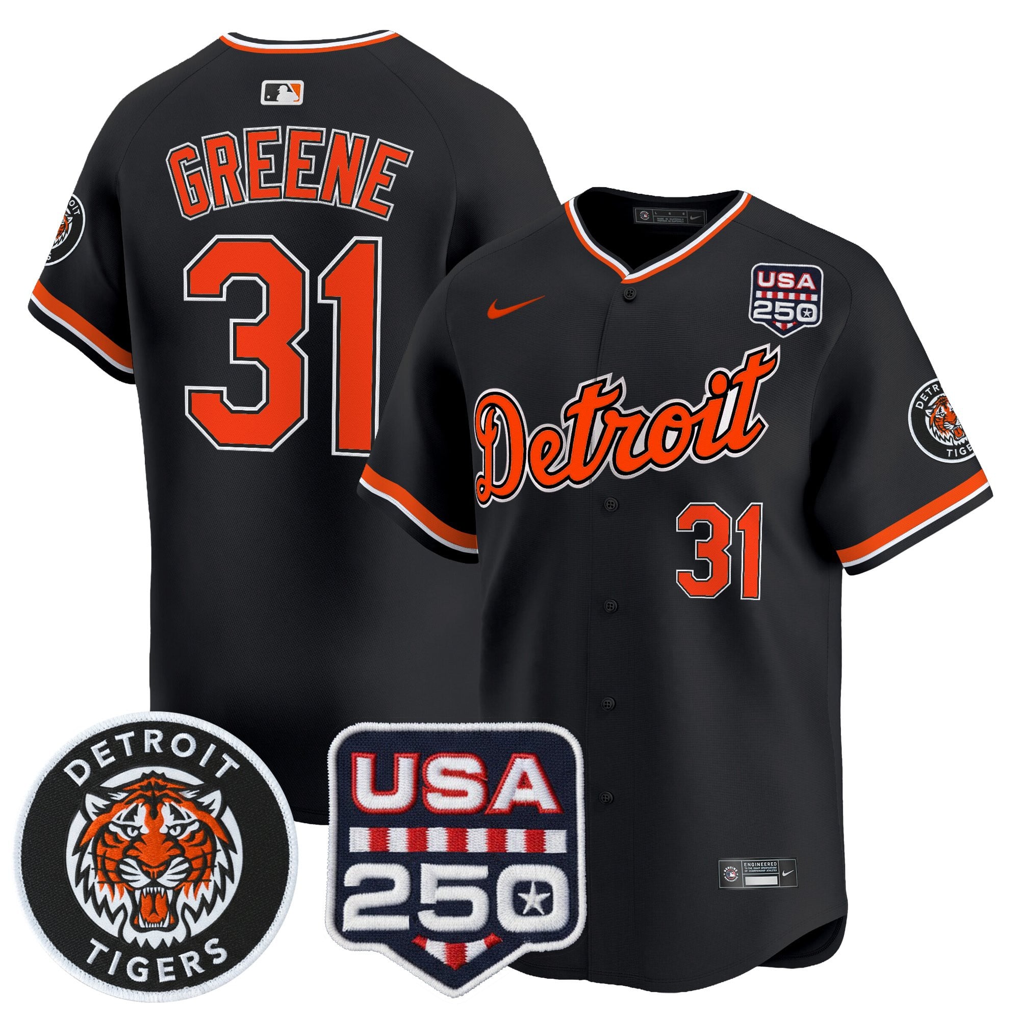 DET 2026 Alternate Vapor Premier Limited Jersey - 250America Patch - All Stitched