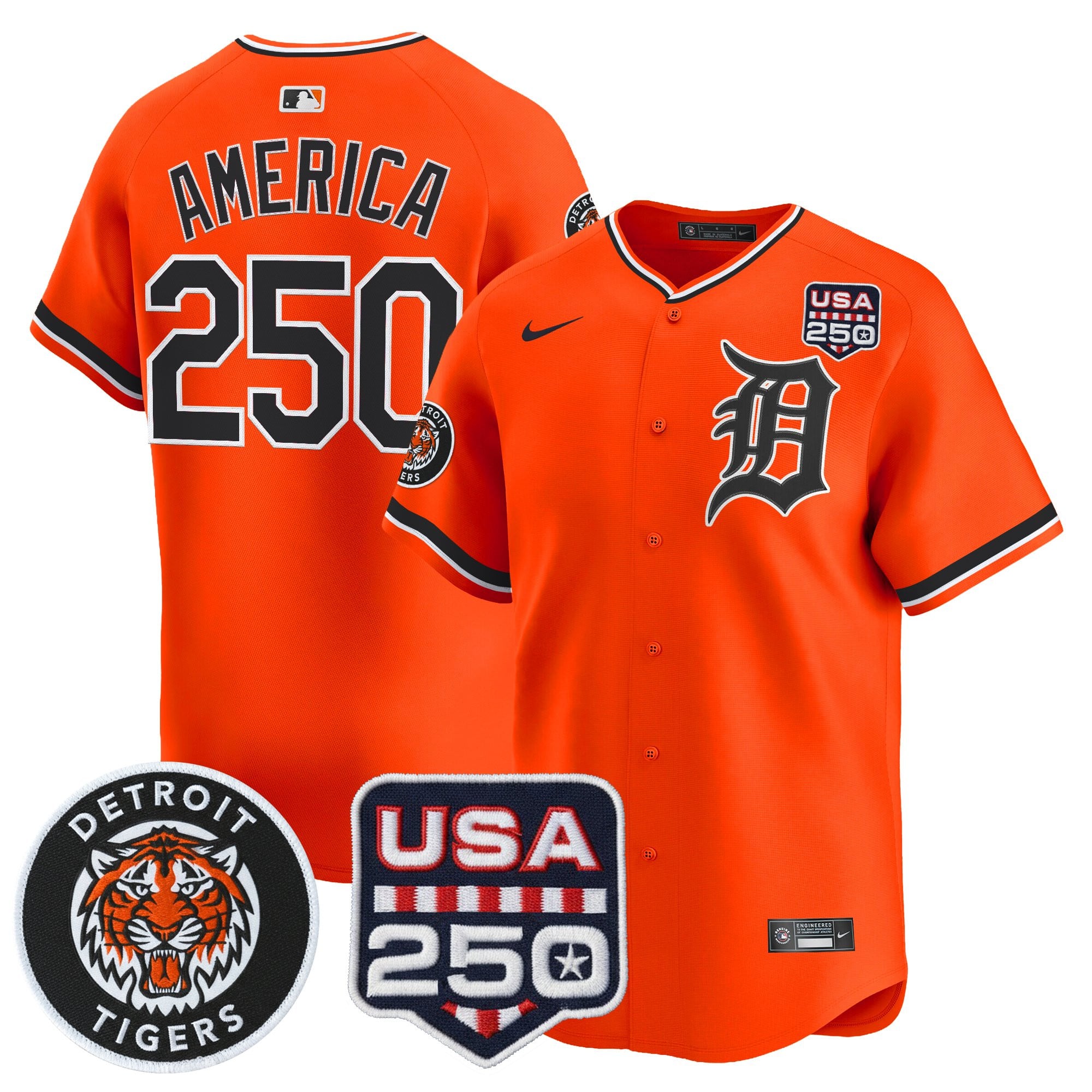 DET 2026 Alternate Vapor Premier Limited Jersey - 250America Patch - All Stitched