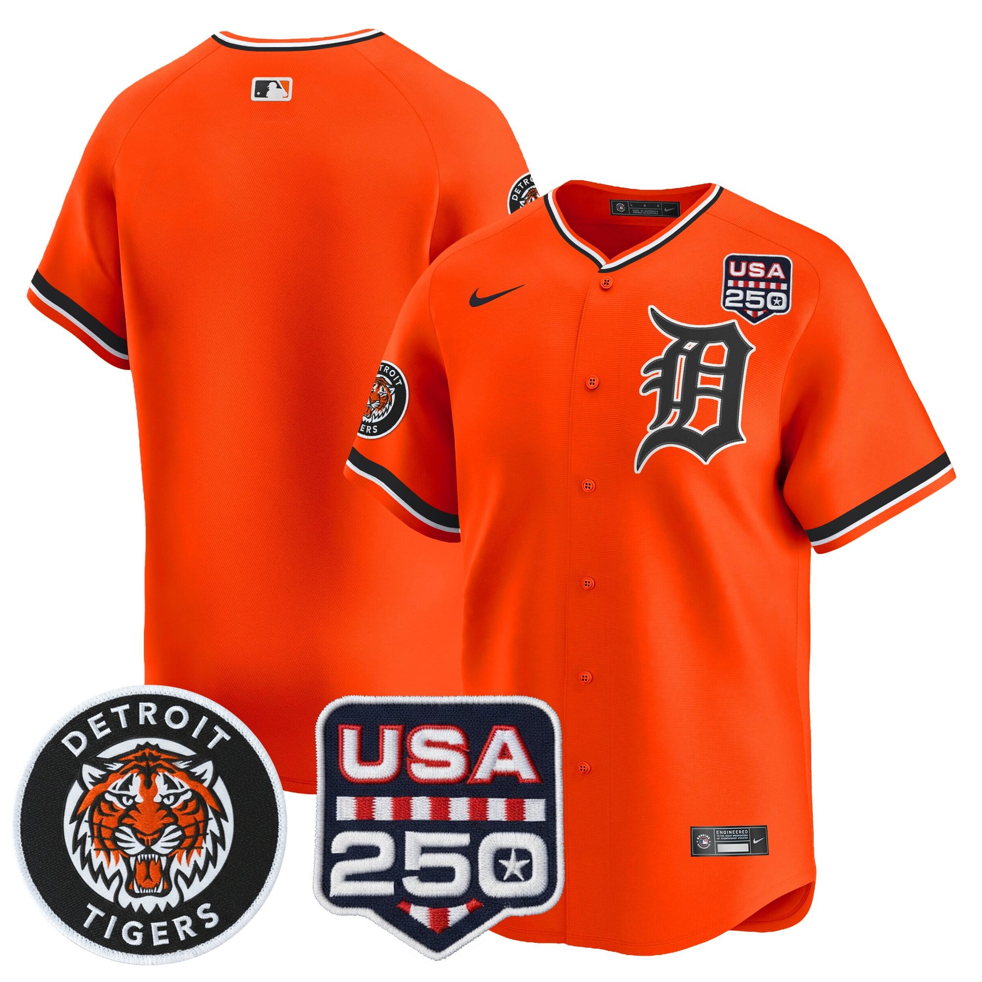 DET 2026 Alternate Vapor Premier Limited Jersey - 250America Patch - All Stitched