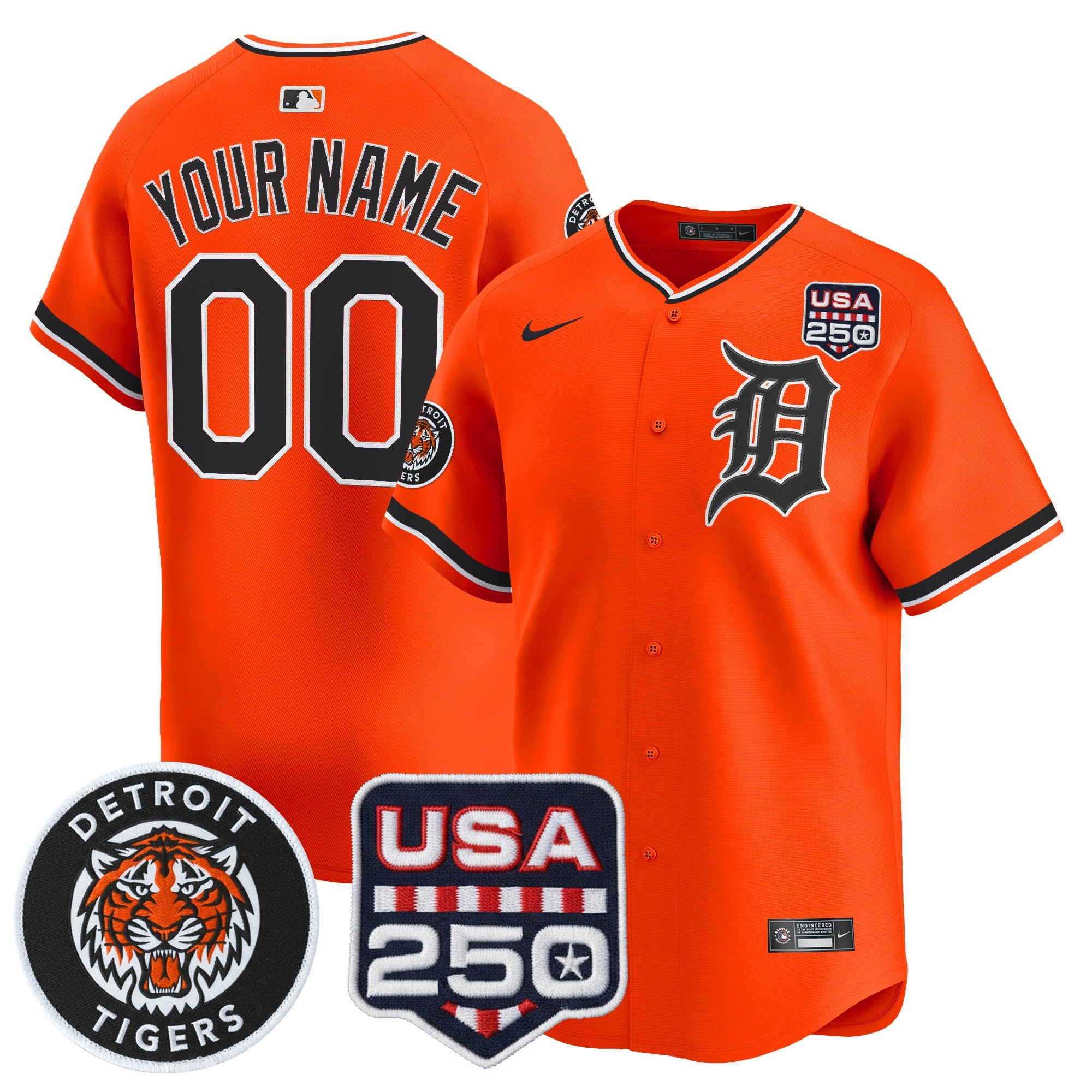 DET 2026 Alternate Vapor Premier Limited Custom Jersey - 250America Patch - All Stitched