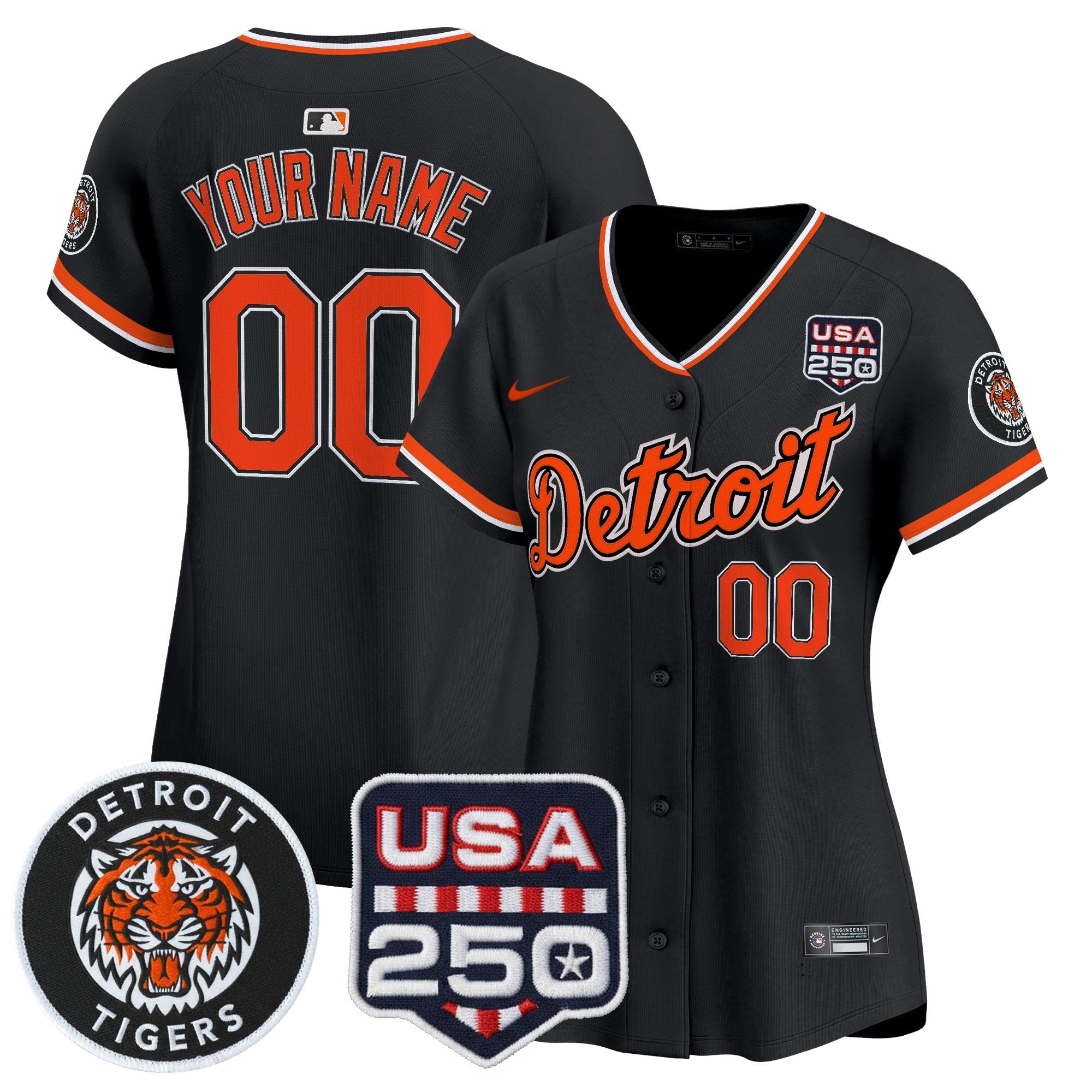 DET 2026 Alternate Vapor Premier Limited Custom Jersey - 250America Patch - All Stitched