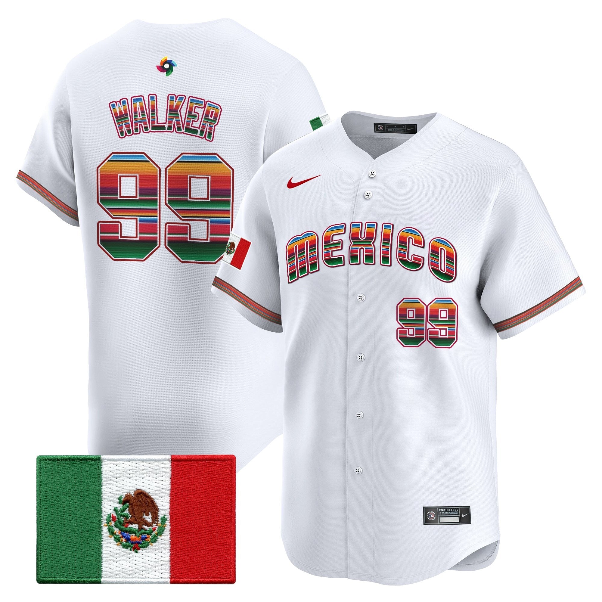 Team Mexico World Baseball Classic "Serape Edition" Vapor Premier Jersey - 2026 Roster - All Stitched