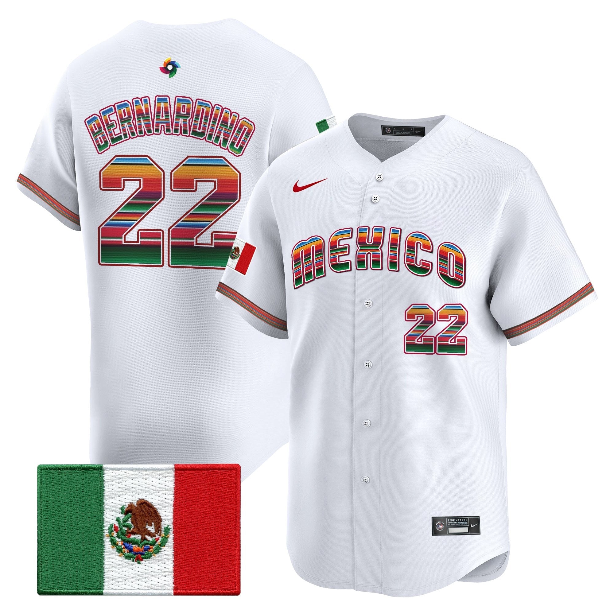 Team Mexico World Baseball Classic "Serape Edition" Vapor Premier Jersey - 2026 Roster - All Stitched