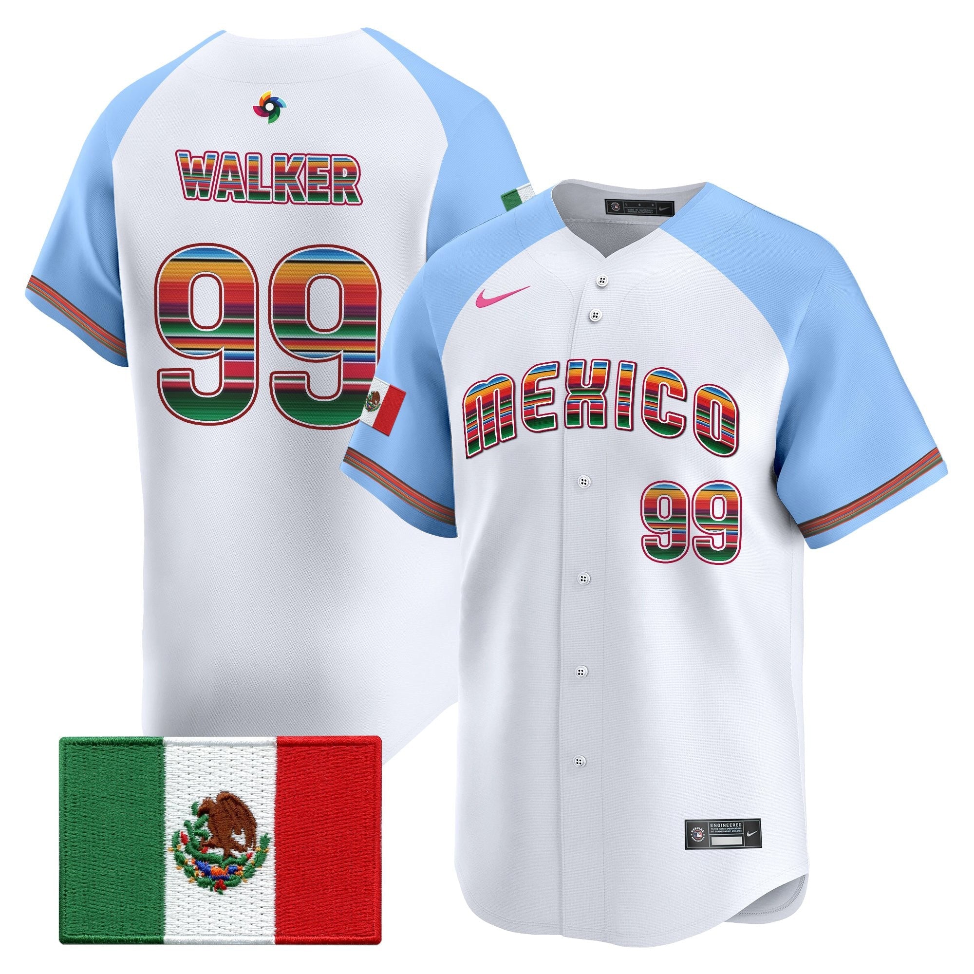Team Mexico World Baseball Classic "Serape Edition" Vapor Premier Jersey - 2026 Roster - All Stitched