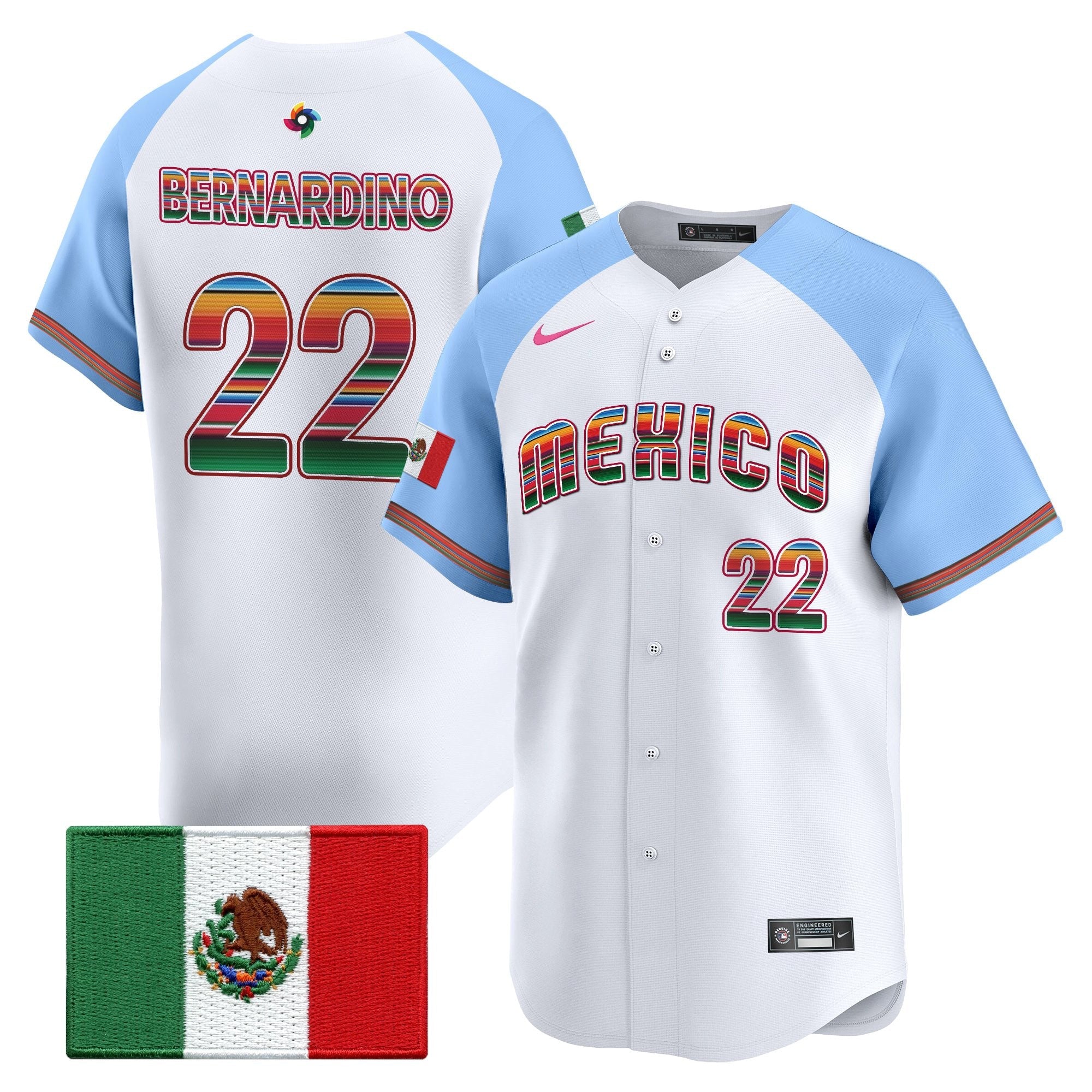 Team Mexico World Baseball Classic "Serape Edition" Vapor Premier Jersey - 2026 Roster - All Stitched