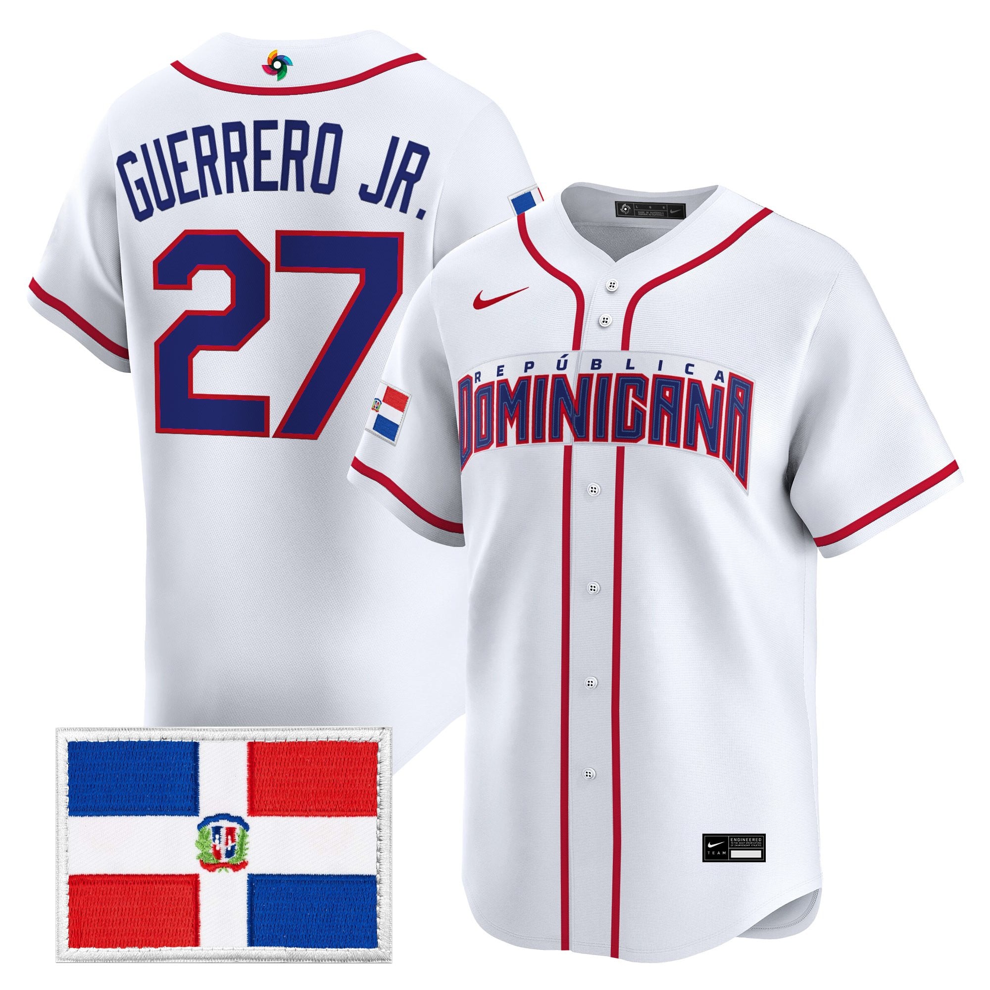 Team Dominican Republic World Baseball Classic Vapor Premier Jersey - All Stitched
