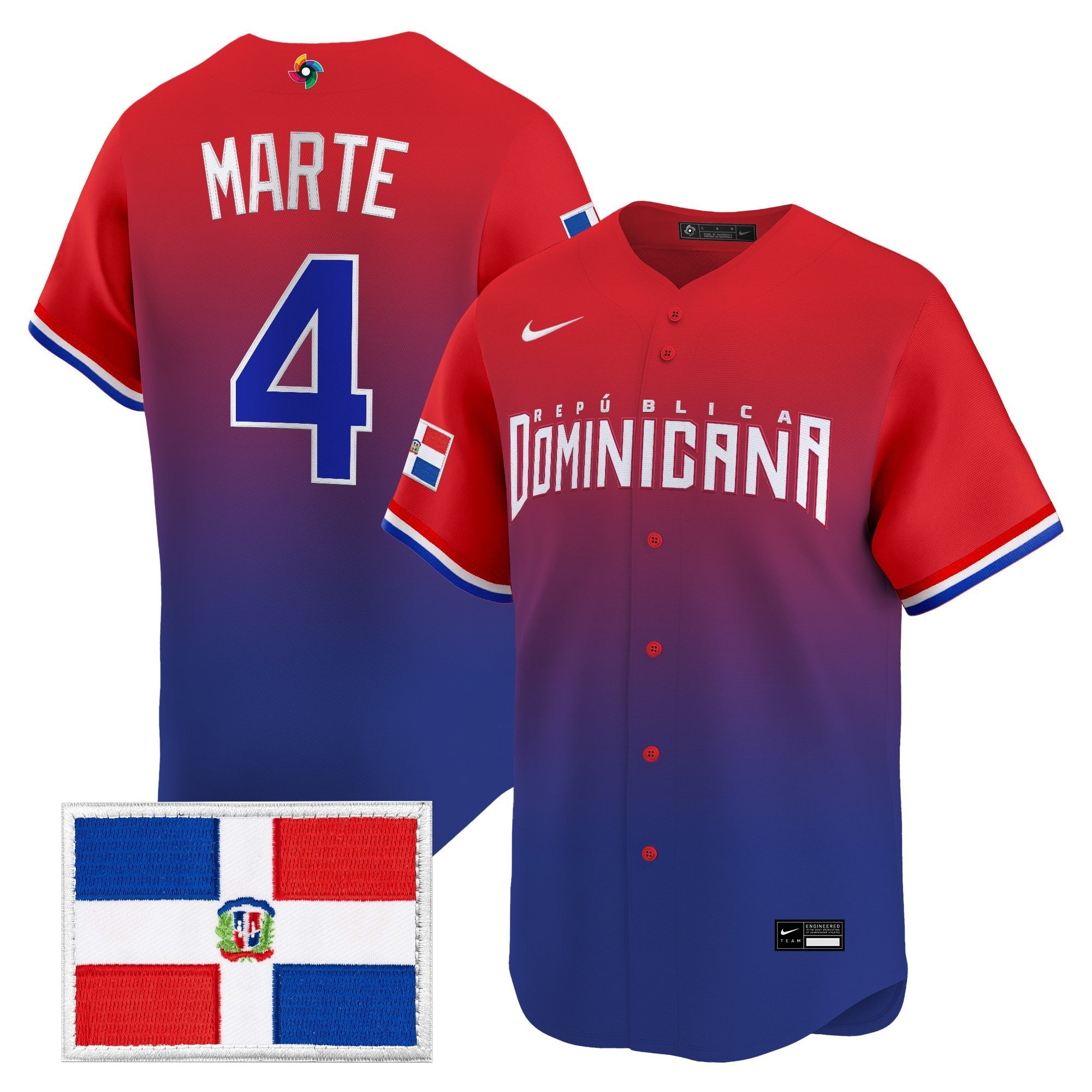 Team Dominican Republic World Baseball Classic Vapor Premier Jersey - All Stitched