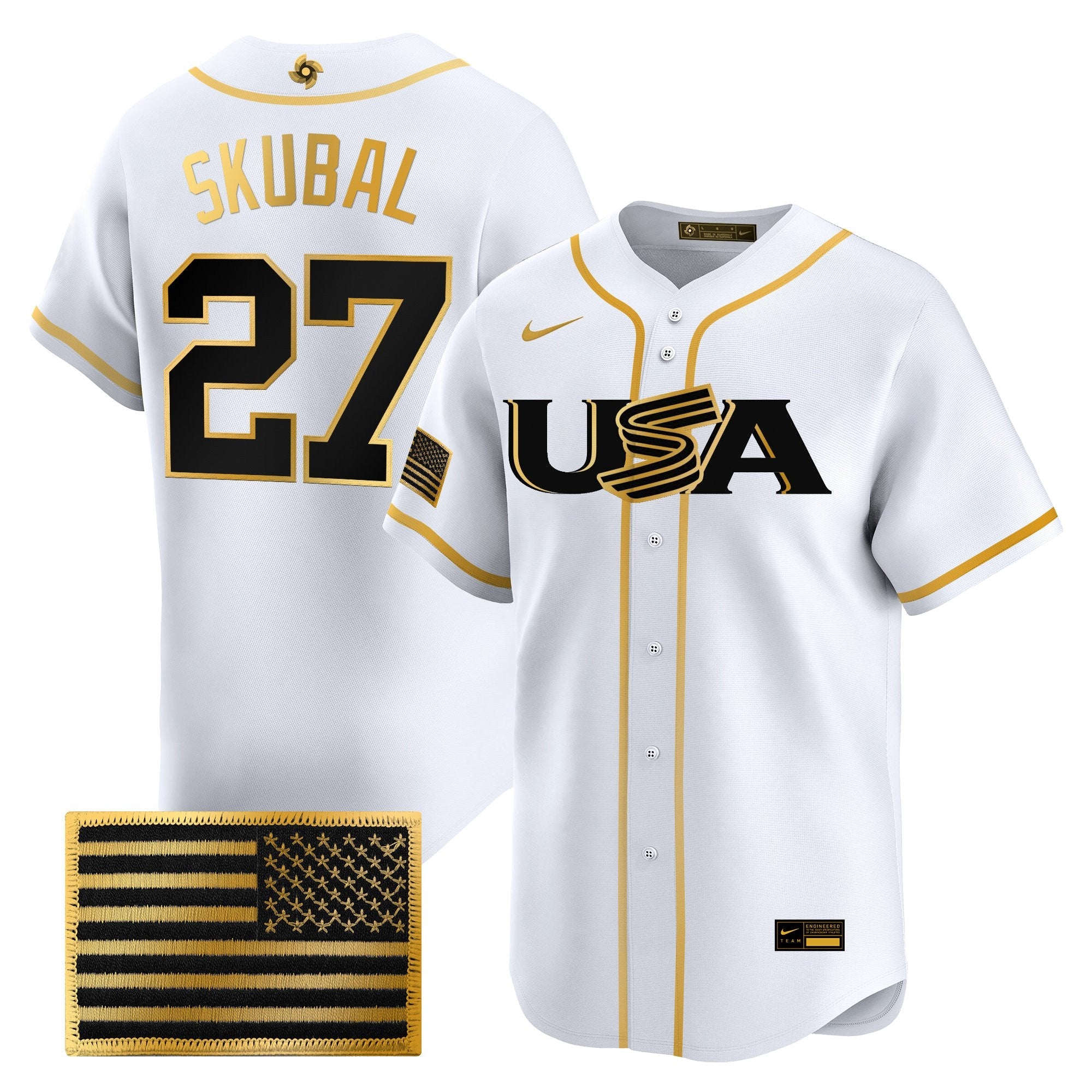 Team USA World Baseball Classic Vapor Premier Jersey - 2026 Roster - All Stitched