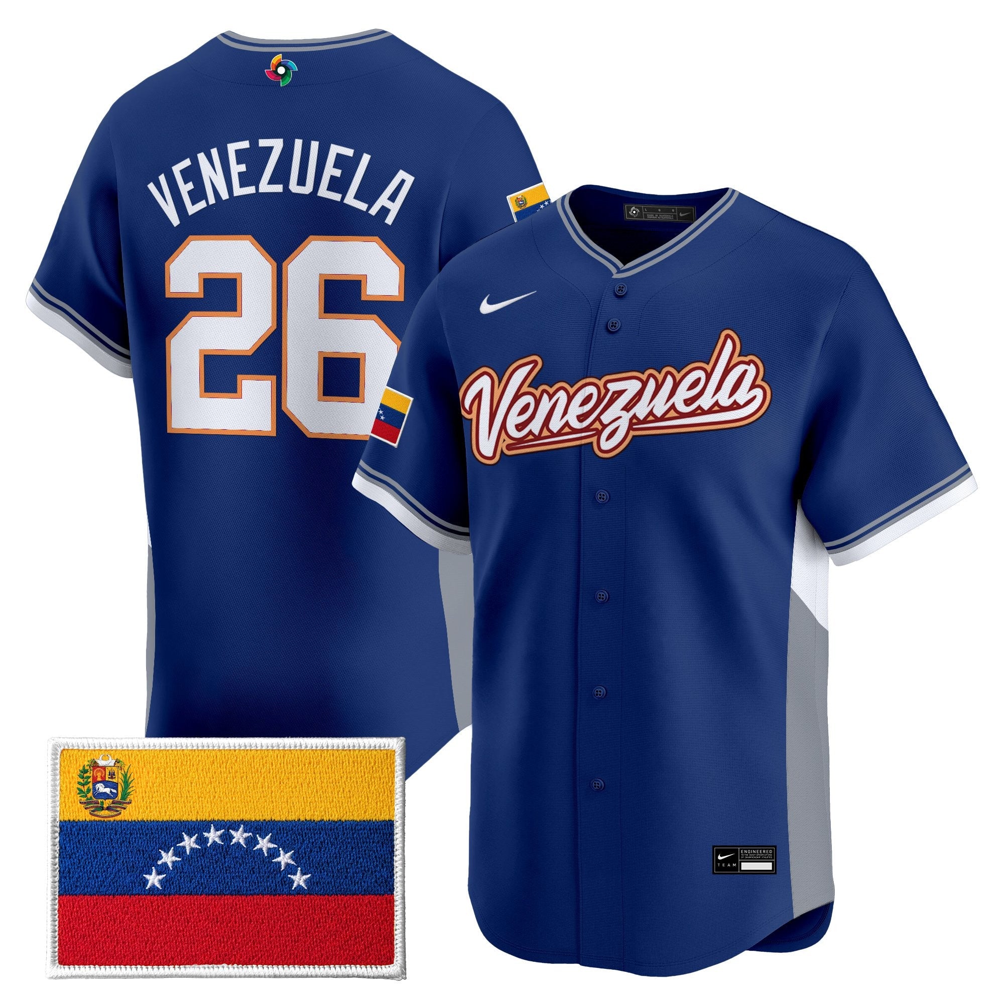 Team Venezuela World Baseball Classic Gold Vapor Premier Jersey - All Stitched
